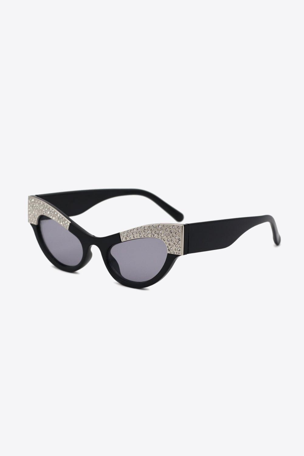 UV400 Rhinestone Trim Cat-Eye Sunglasses Carauana Store