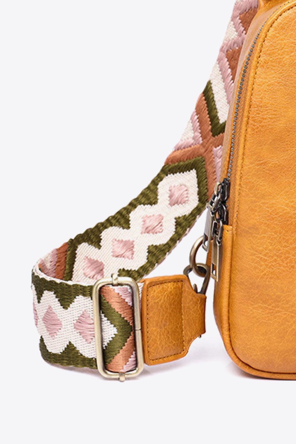 Random Pattern Adjustable Strap PU Leather Sling Bag Carauana Store