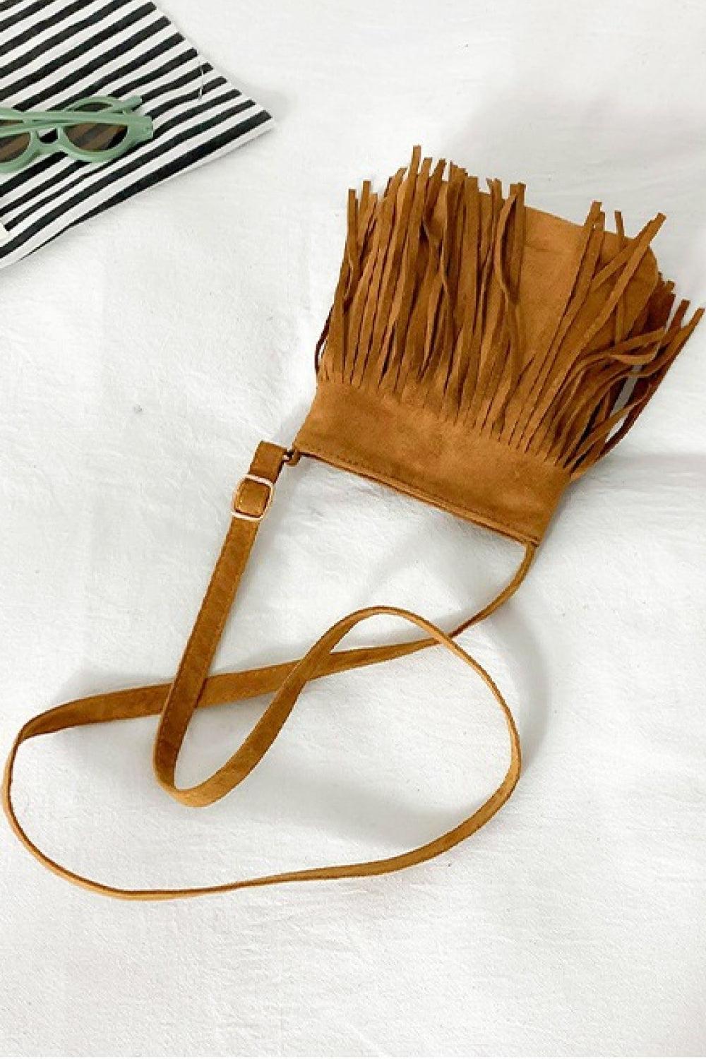 Adored PU Leather Crossbody Bag with Fringe Carauana Store