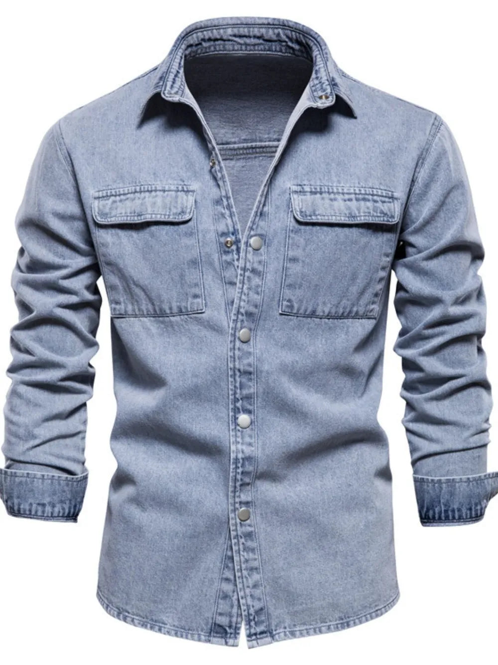 Men's Button Down Chest Pocket Denim Jacket Carauana Store