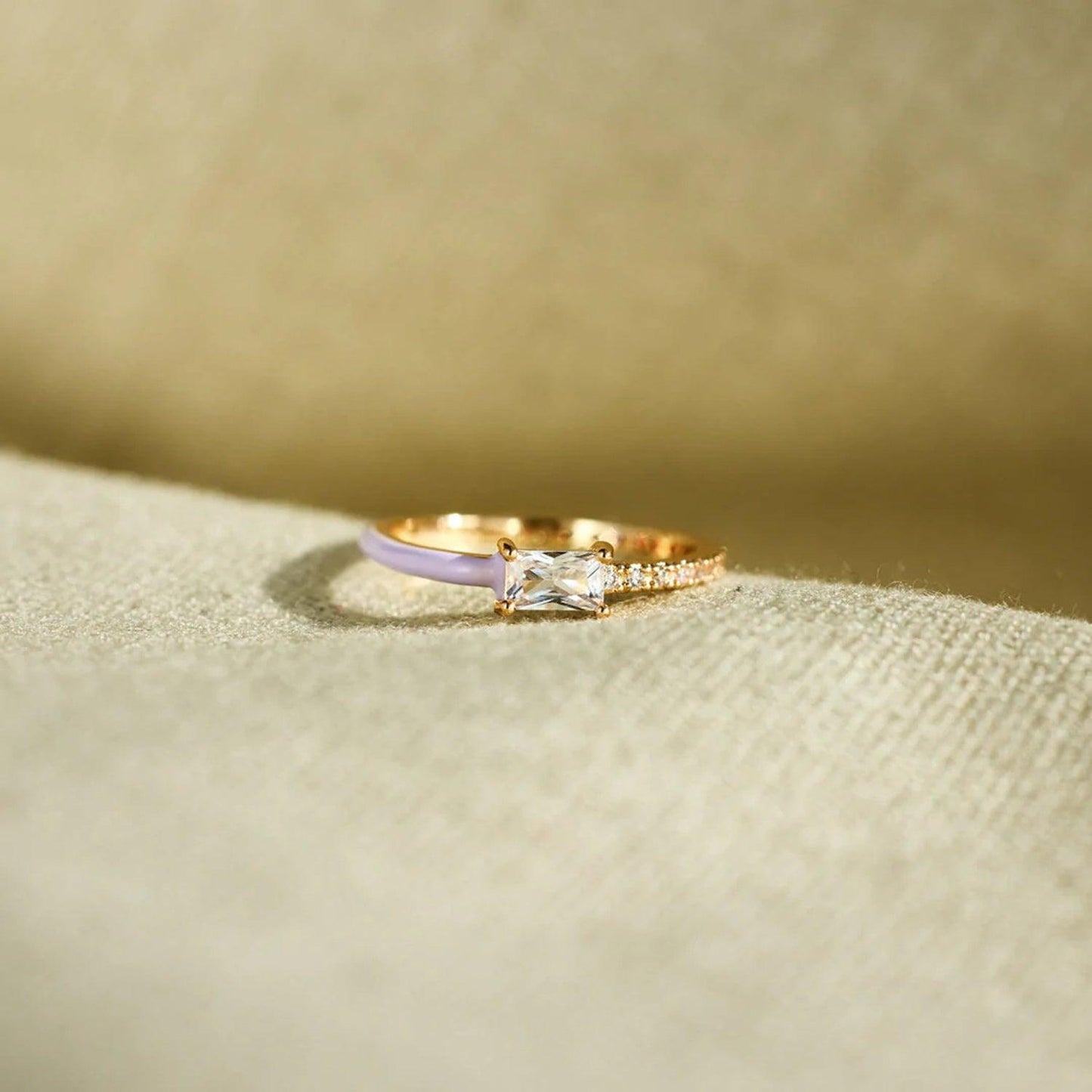 Heart Shape Inlaid Zircon Enamel Ring Carauana Store