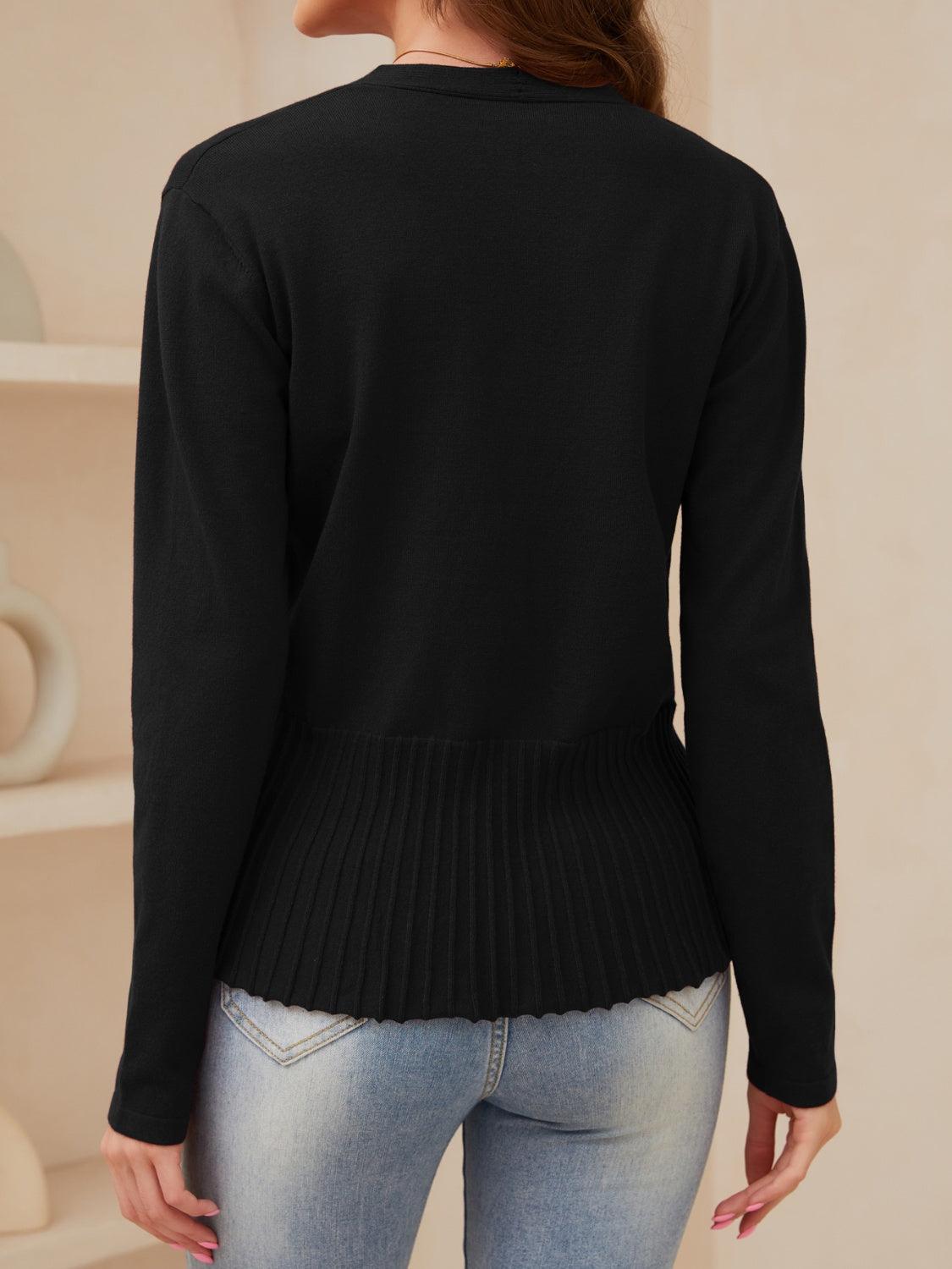 Open Front Long Sleeve Cardigan Carauana Store