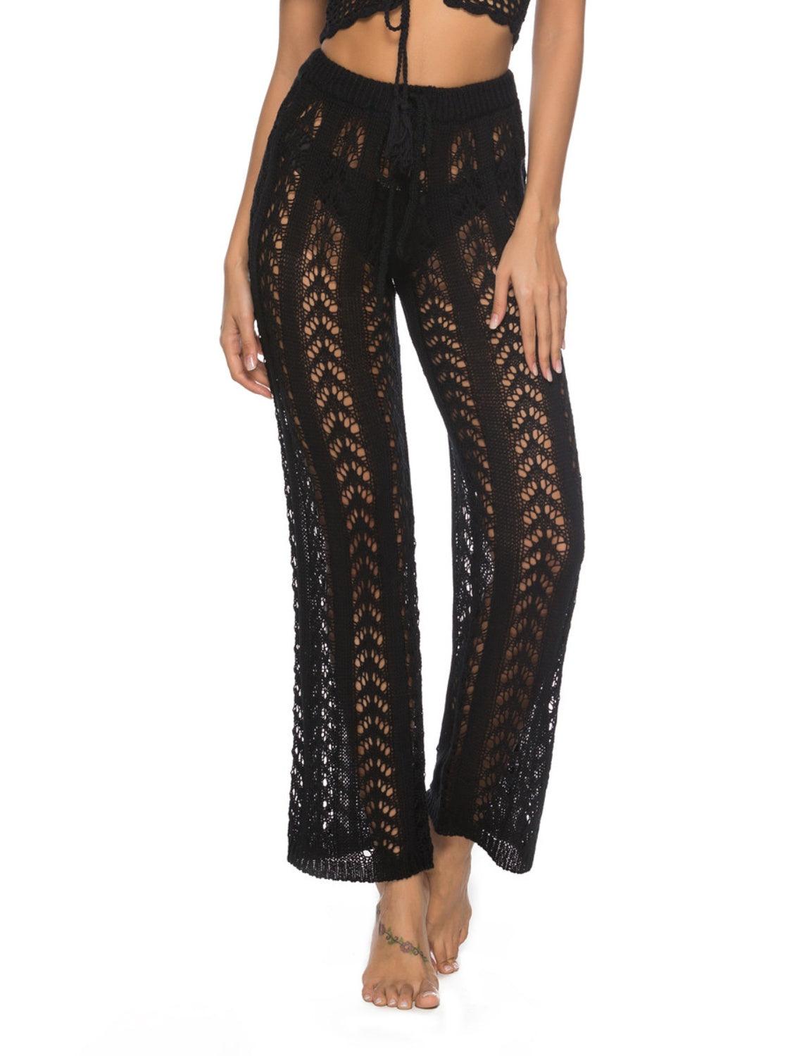 Cutout Drawstring High Waist Swim Pants Carauana Store