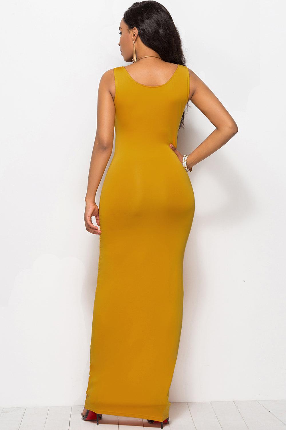 Scoop Neck Wide Strap Maxi Dress Carauana Store