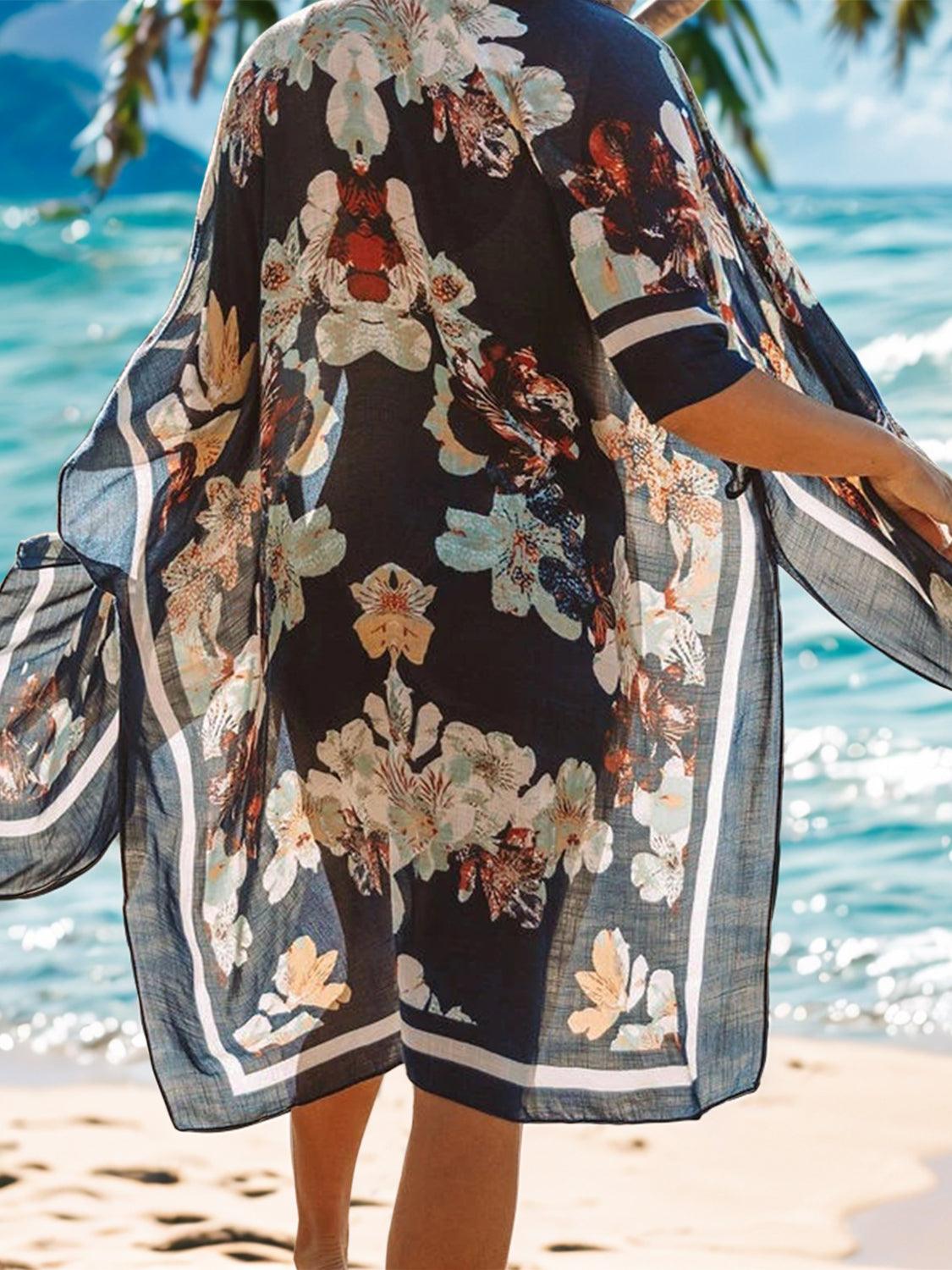 Printed Open Front Cover-Up Carauana Store