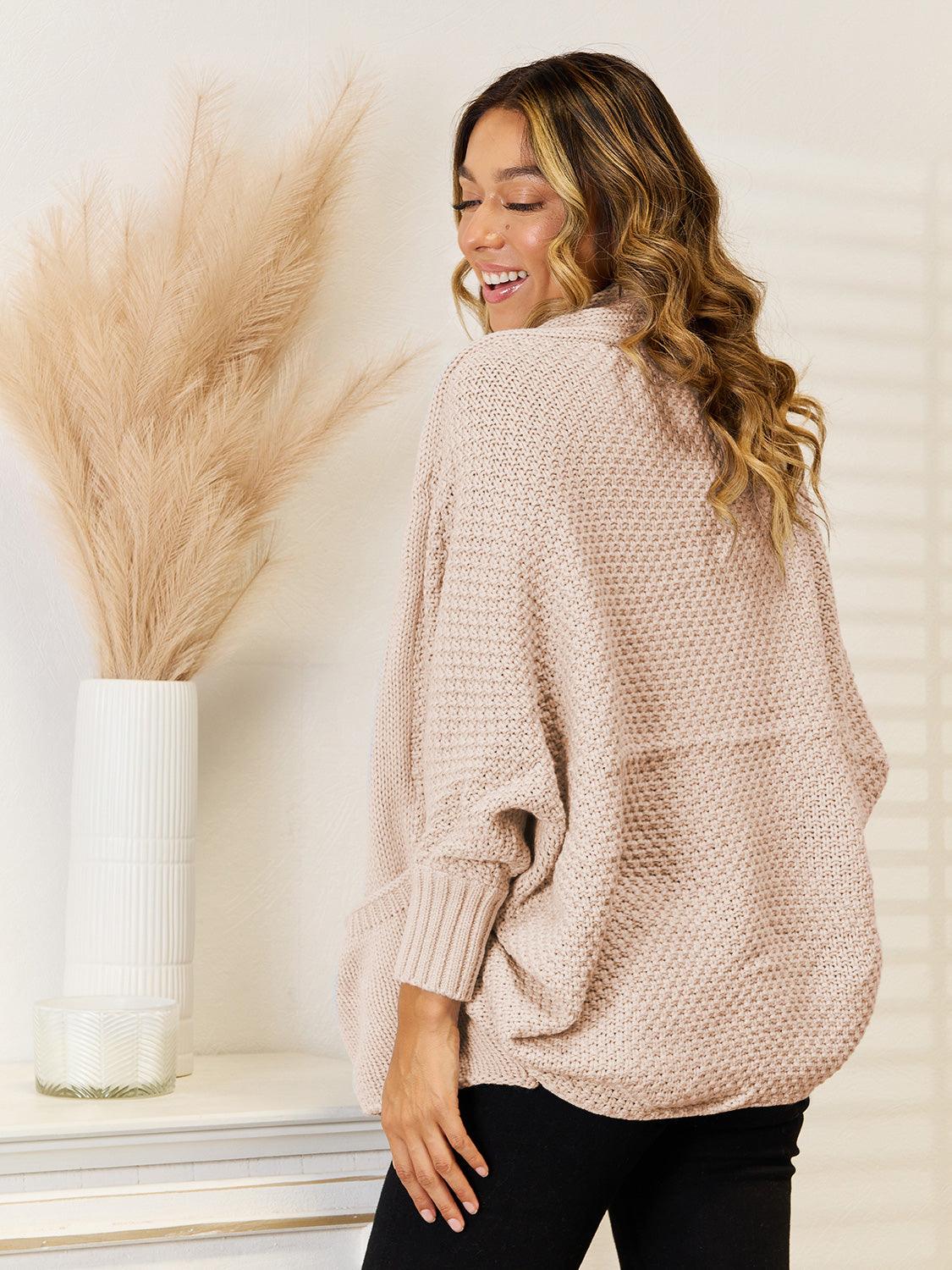 Angel Wings Open Front Cardigan with Pockets Carauana Store