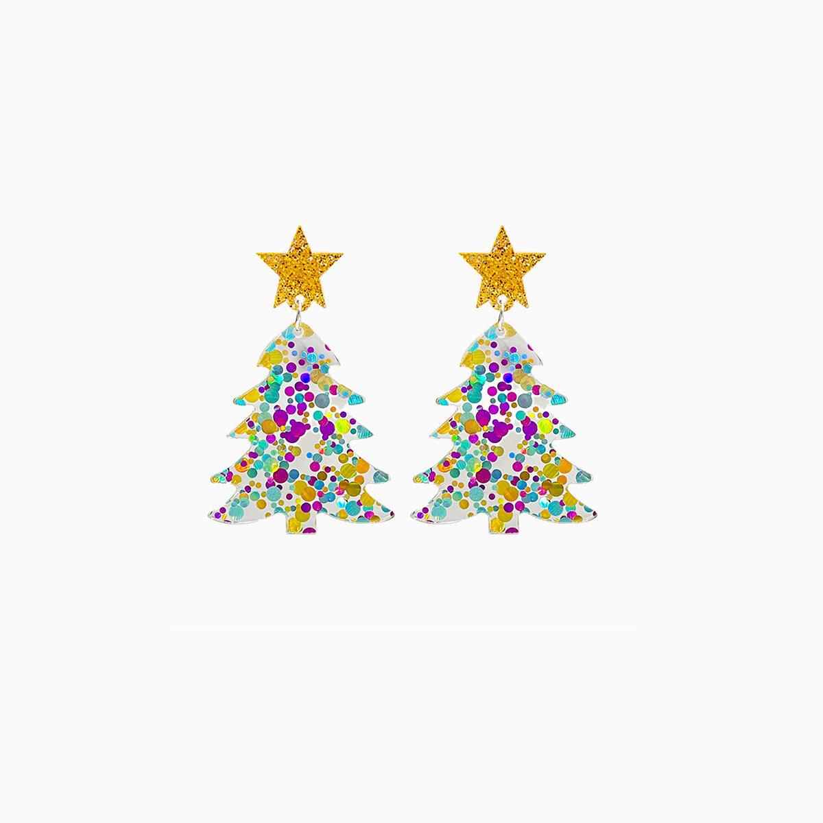 Christmas Tree Acrylic Dangle Earrings Carauana Store
