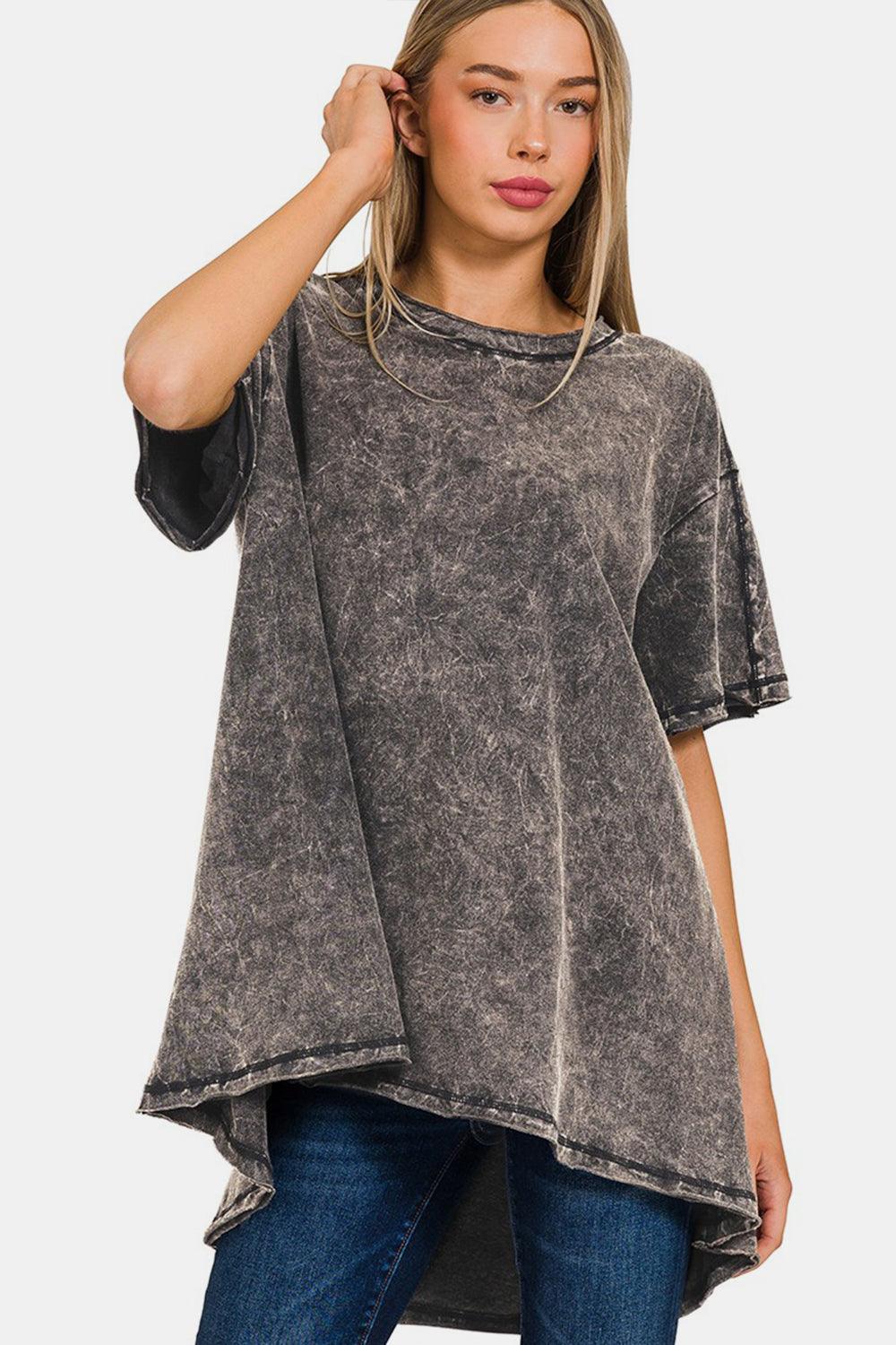 Zenana Round Neck Dropped Shoulder Blouse Carauana Store