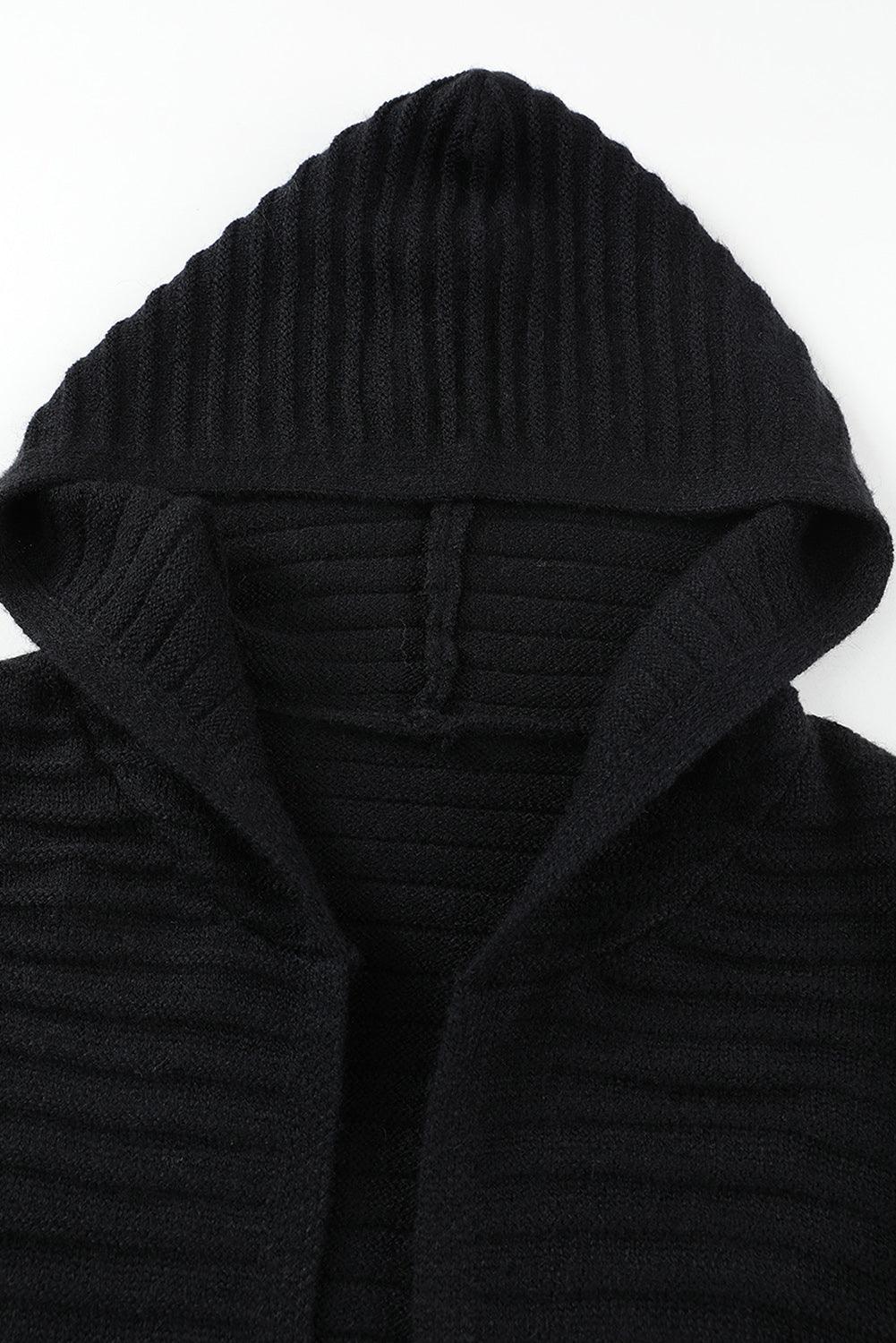 Open Front Longline Hooded Cardigan Carauana Store