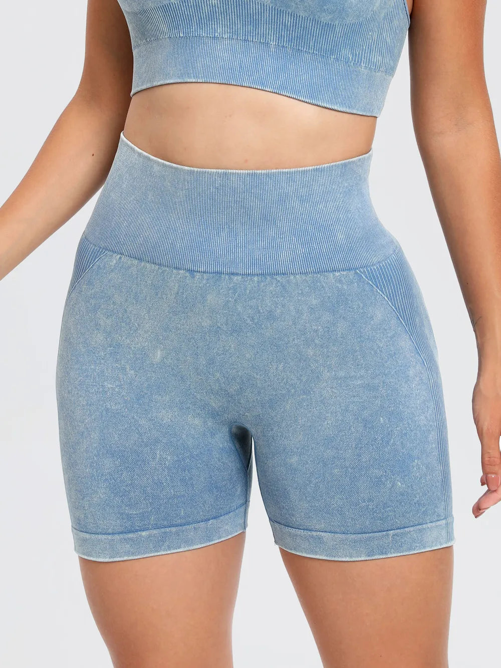 Washed High Waist Active Shorts Carauana Store