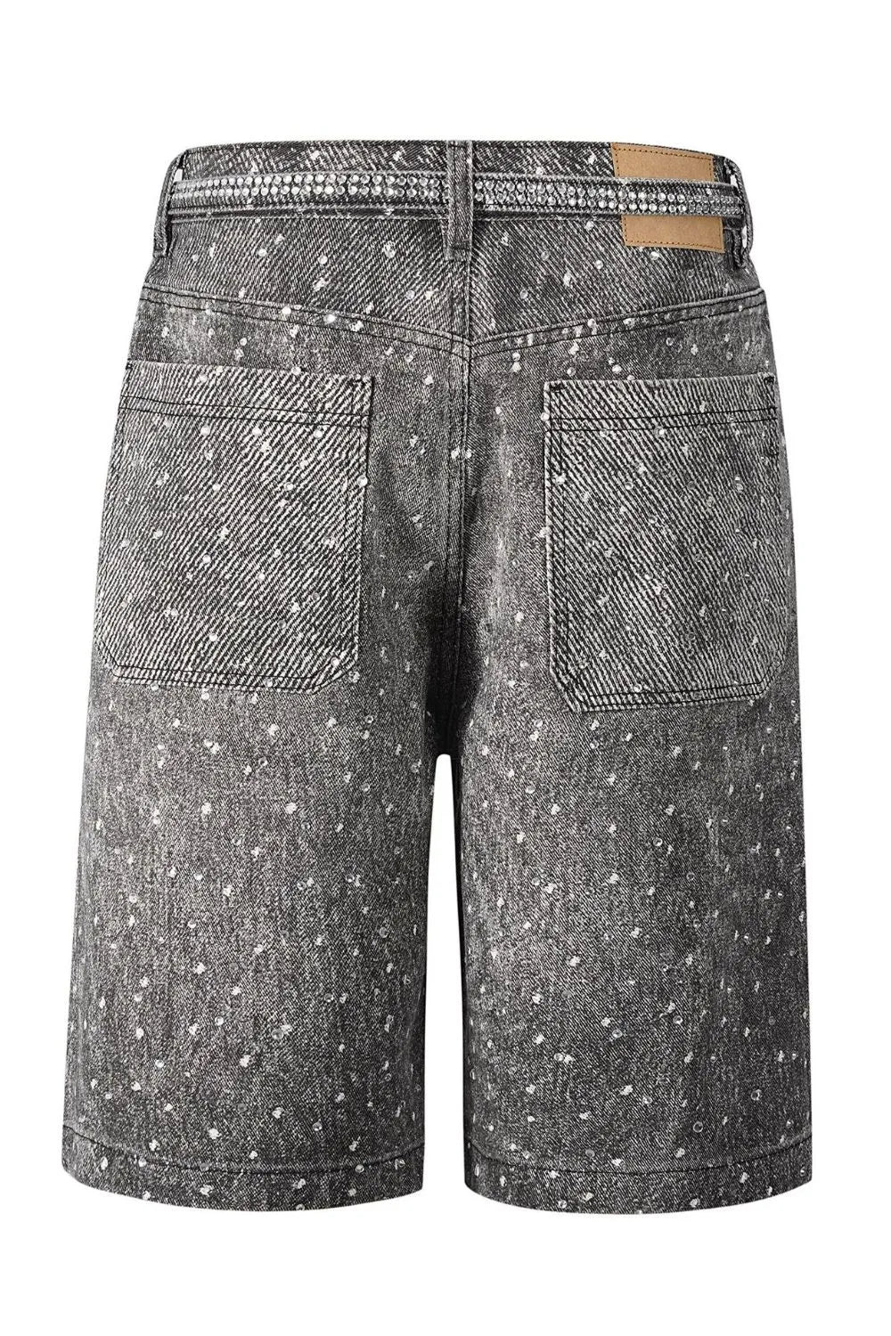 Men's Washed Rhinestone Denim Bermuda Shorts Carauana Store