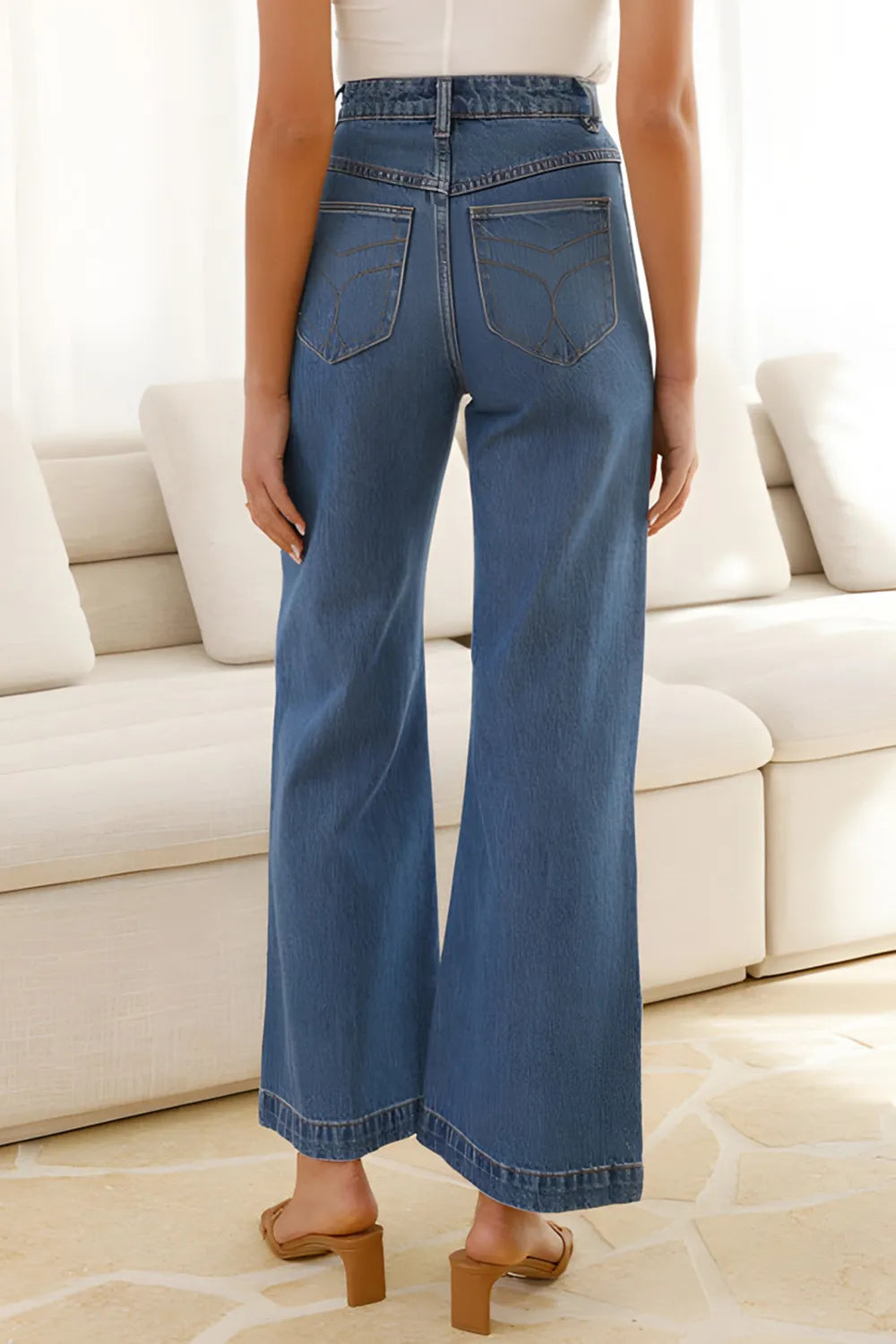 High Waist Bootcut Jeans with Pockets Carauana Store