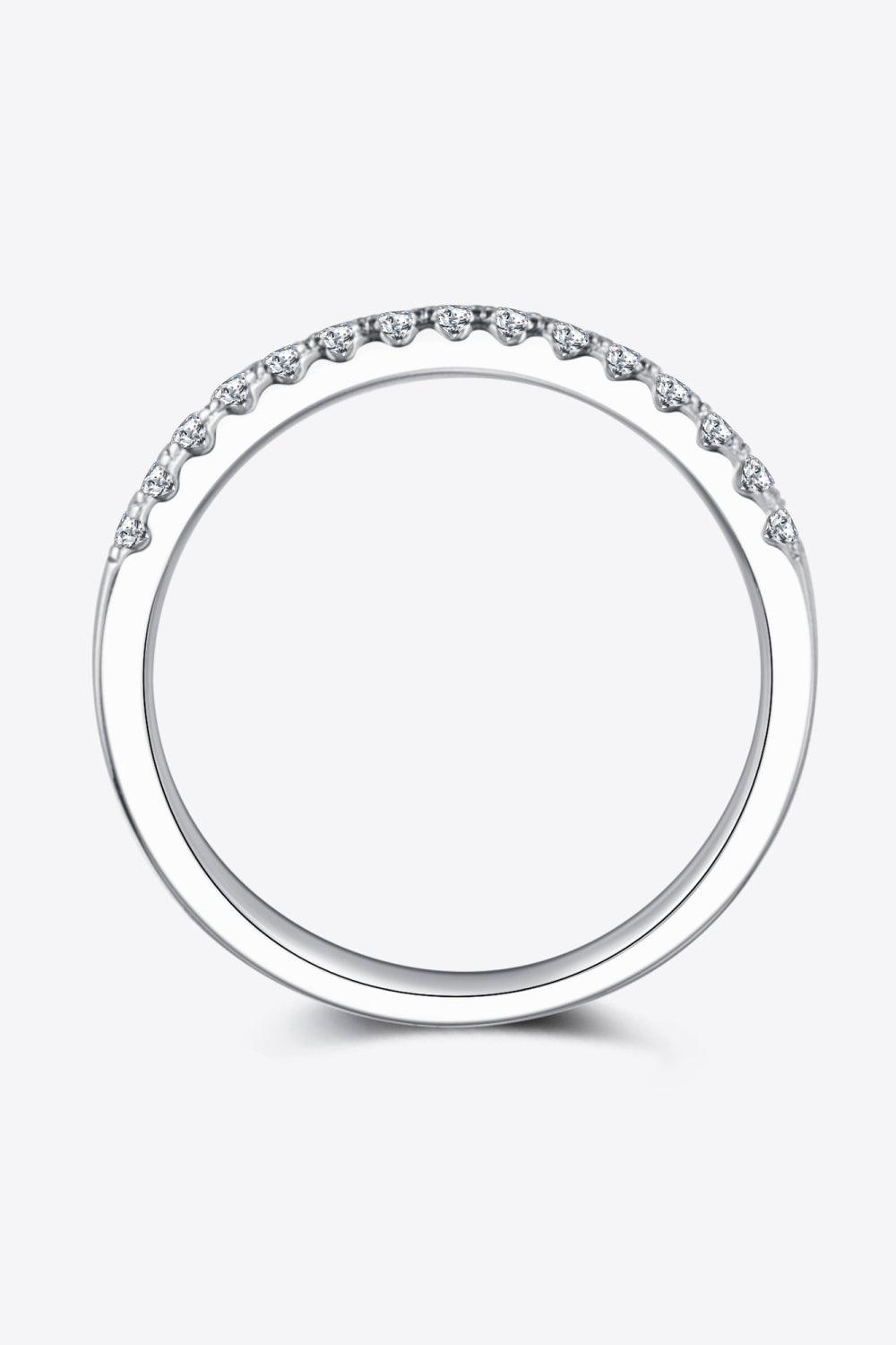 Moissanite Platinum-Plated Half-Eternity Ring Carauana Store