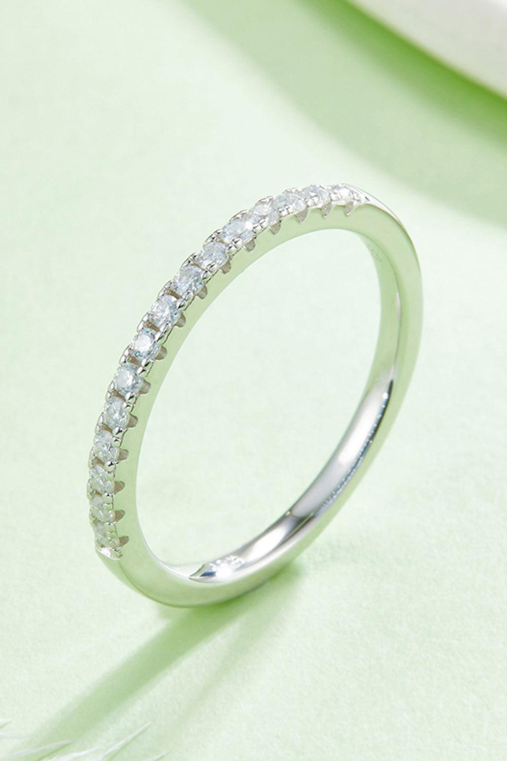 Moissanite Platinum-Plated Half-Eternity Ring Carauana Store
