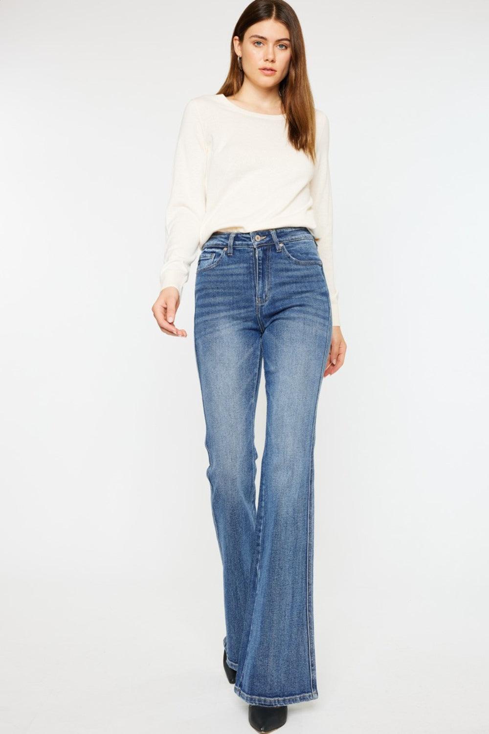 Kancan Cat's Whiskers High Waist Flare Jeans Carauana Store
