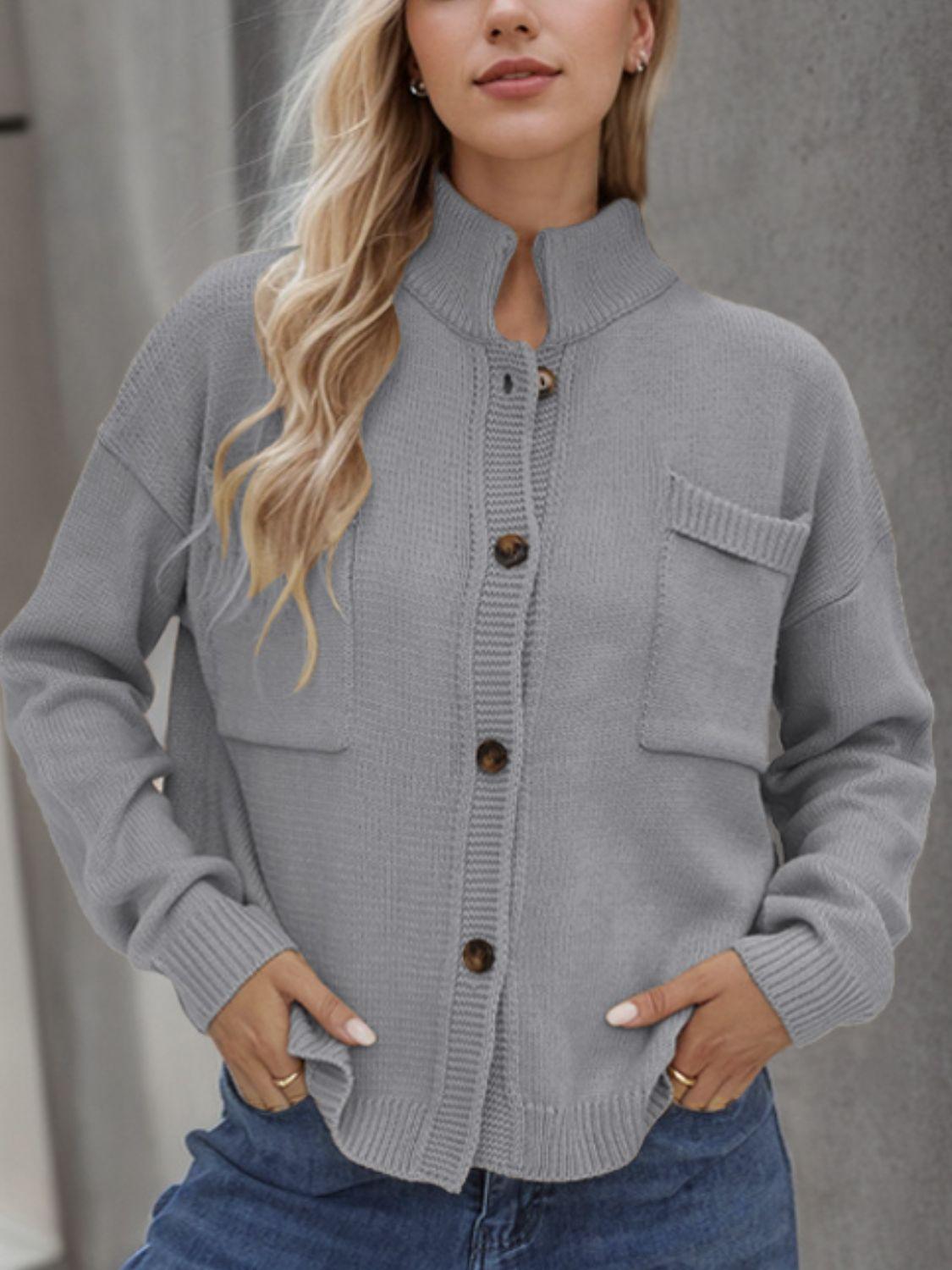 Button Up Long Sleeve Cardigan Carauana Store