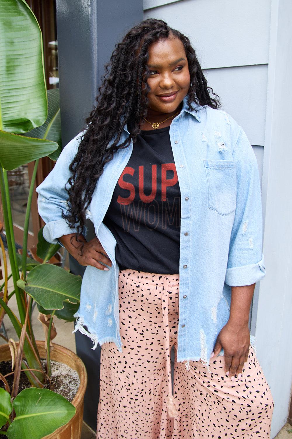 Simply Love Full Size SUPERWOMAN Short Sleeve T-Shirt Carauana Store