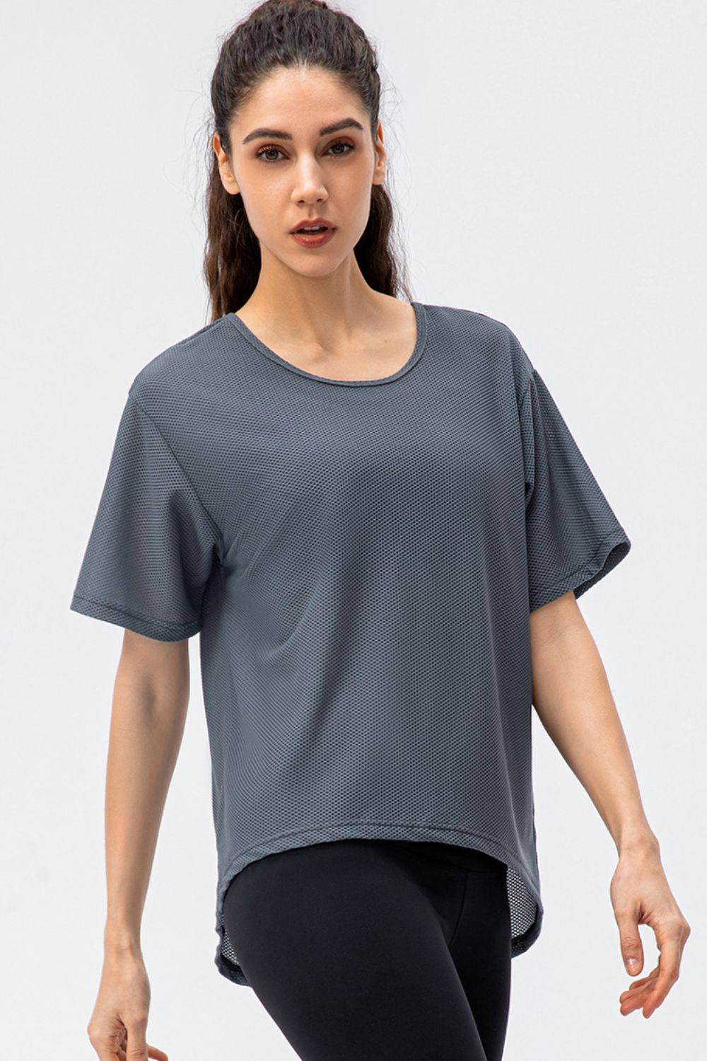 Round Neck Short Sleeve Active Tee Carauana Store
