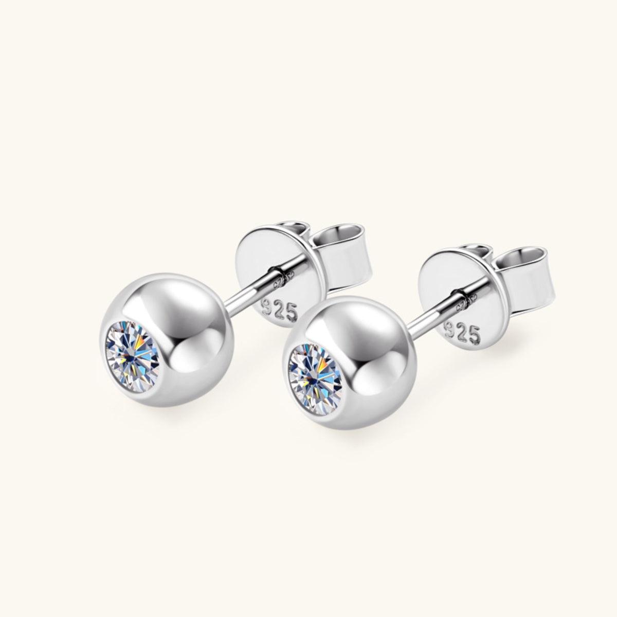 Moissanite 925 Sterling Silver Stud Earrings Carauana Store