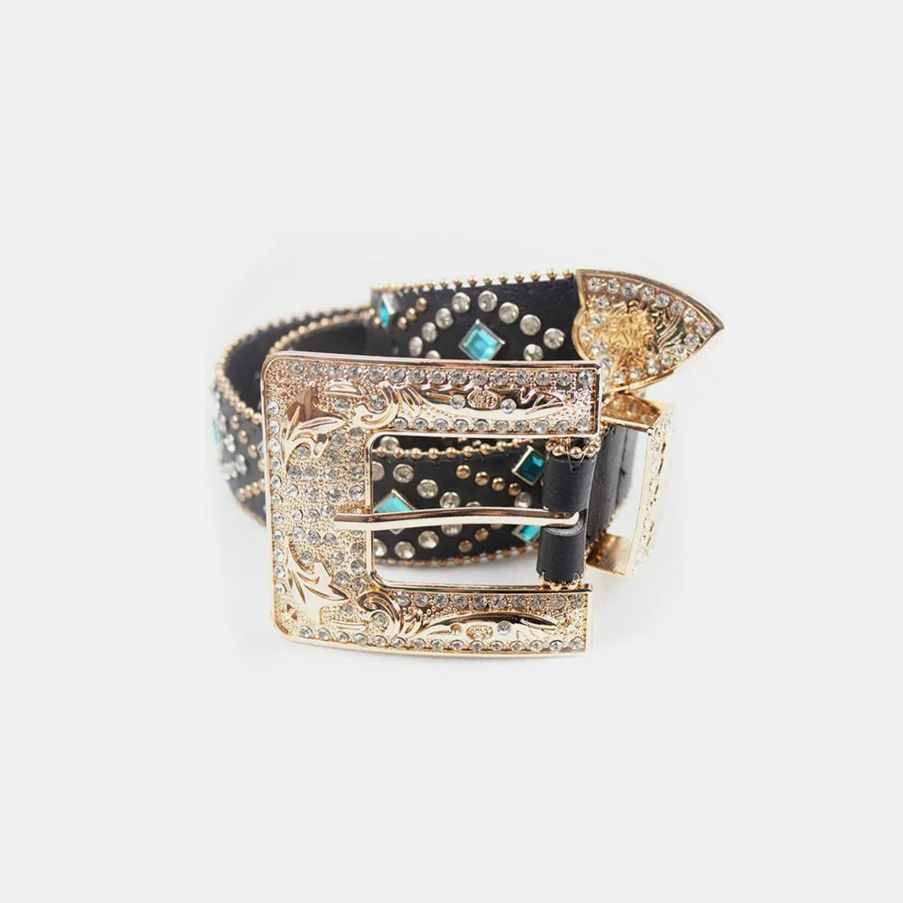 Rhinestone PU Leather Belt Carauana Store