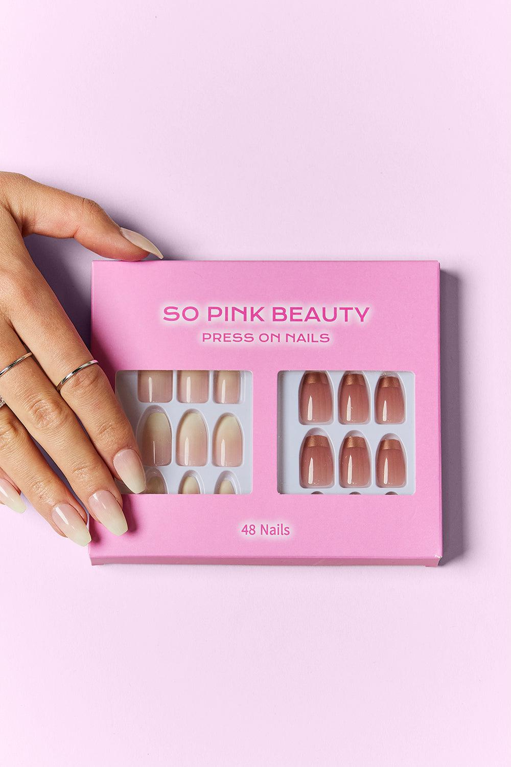 SO PINK BEAUTY Press On Nails 2 Packs Carauana Store