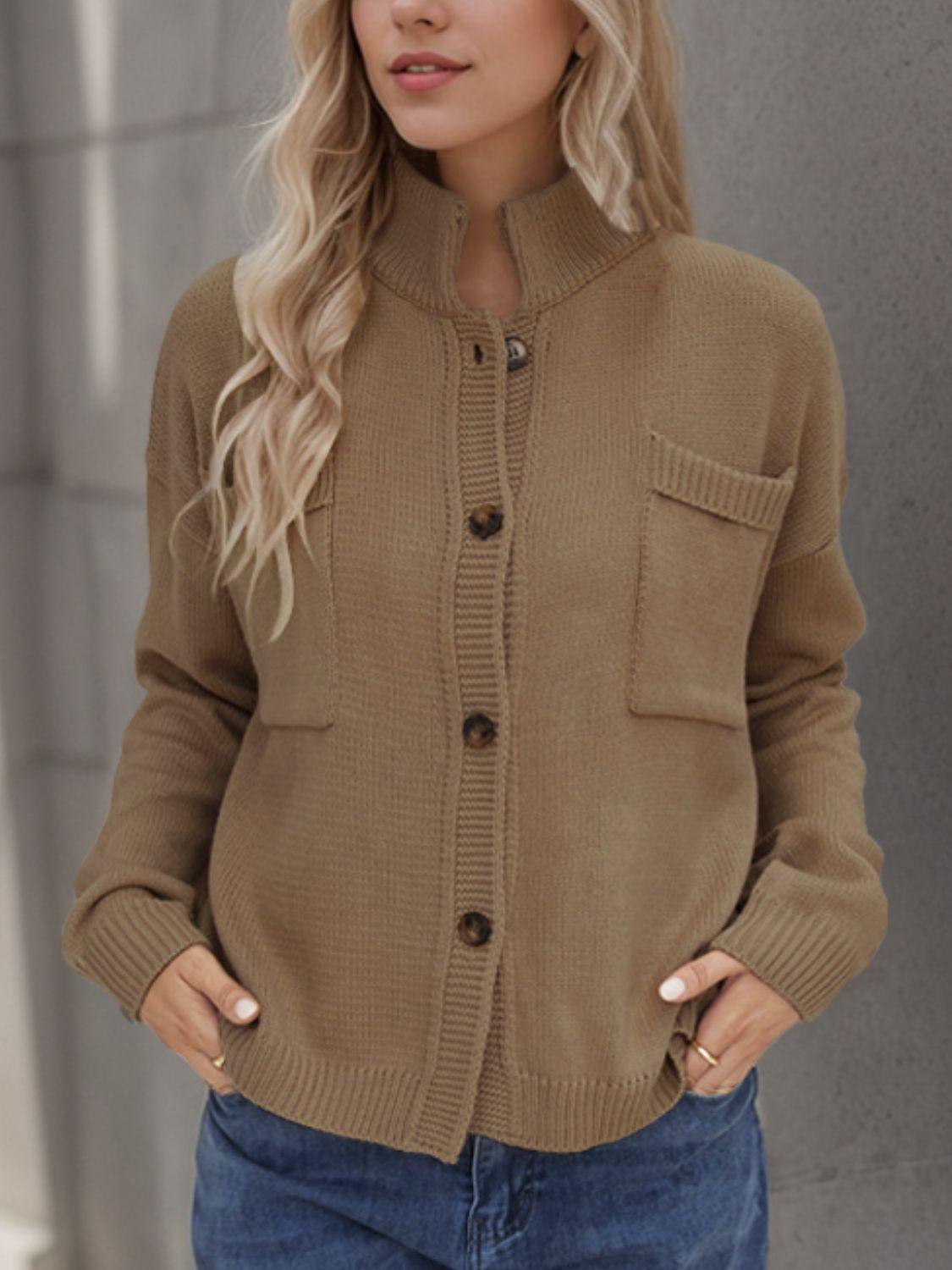 Button Up Long Sleeve Cardigan Carauana Store