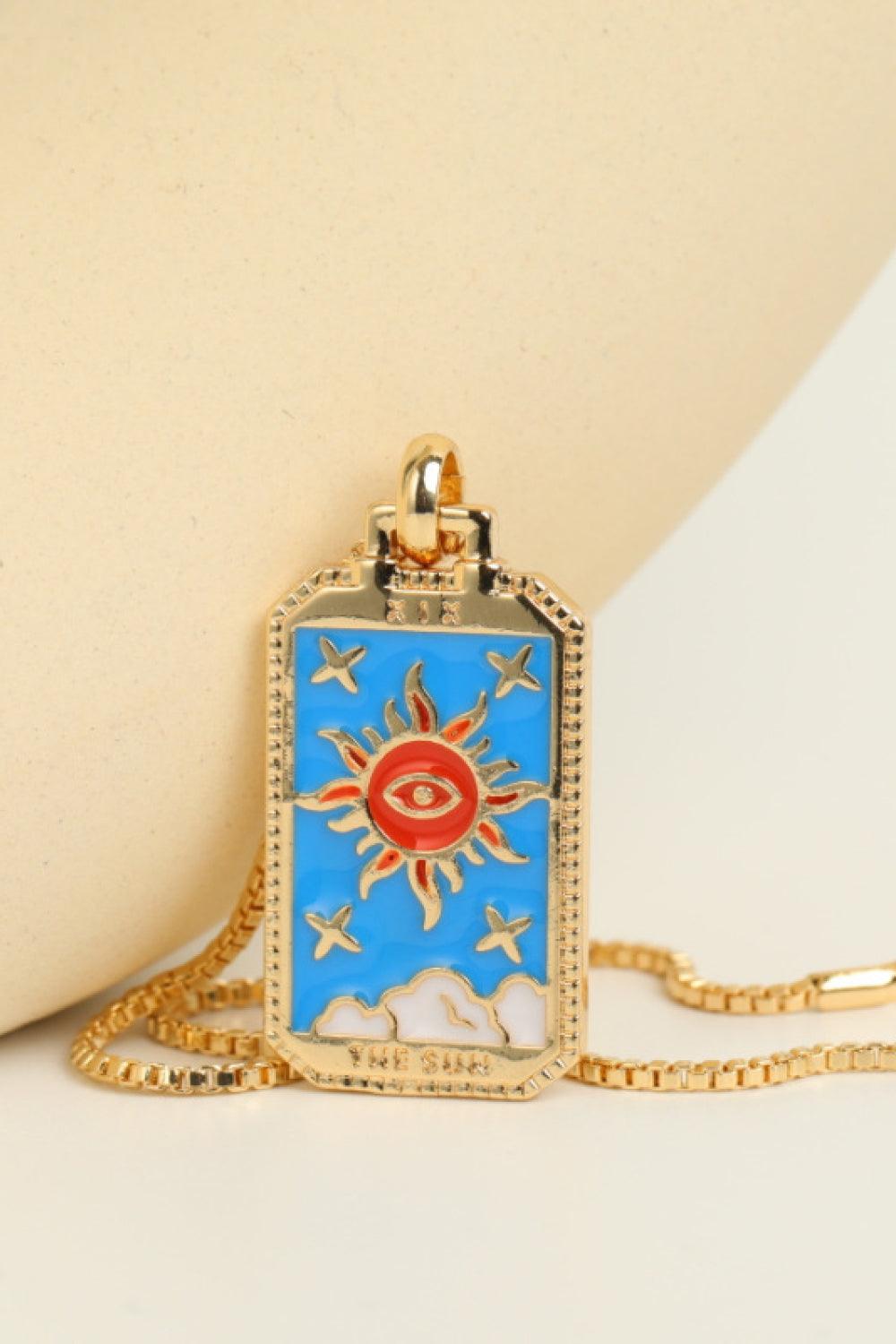 Tarot Card Pendant Copper Necklace Carauana Store