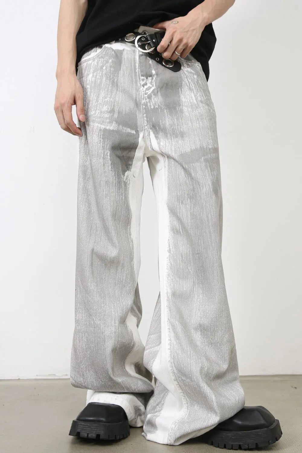 Men's Contrast Wide Leg Jeans Carauana Store