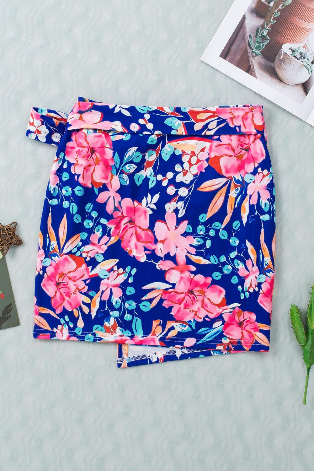 Floral Tied Mini Skirt Carauana Store