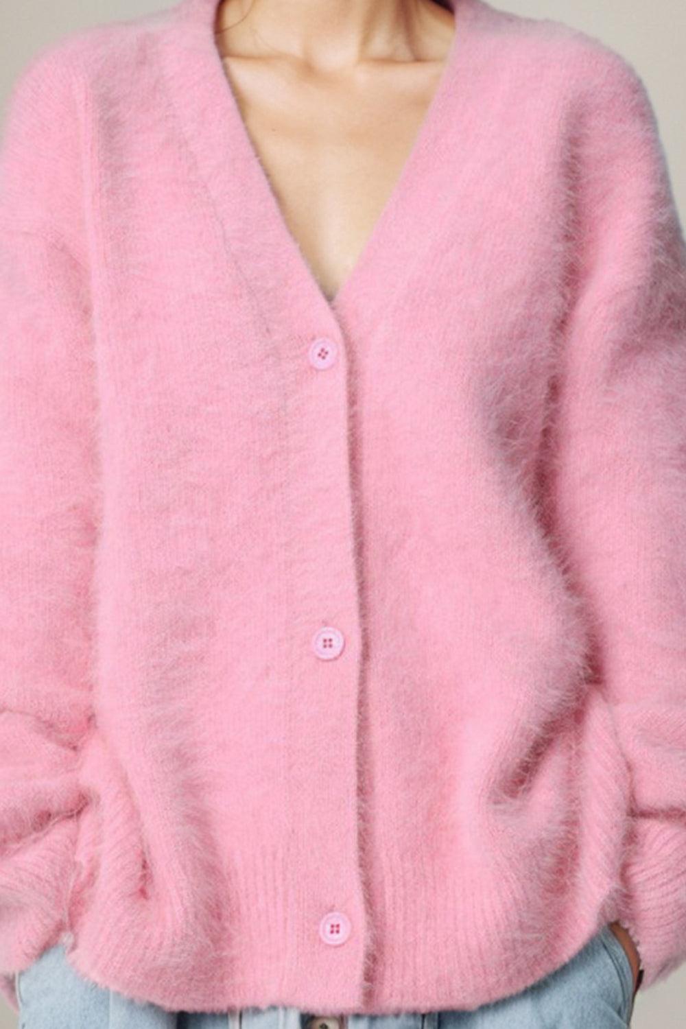 Button Up Dropped Shoulder Cardigan Carauana Store