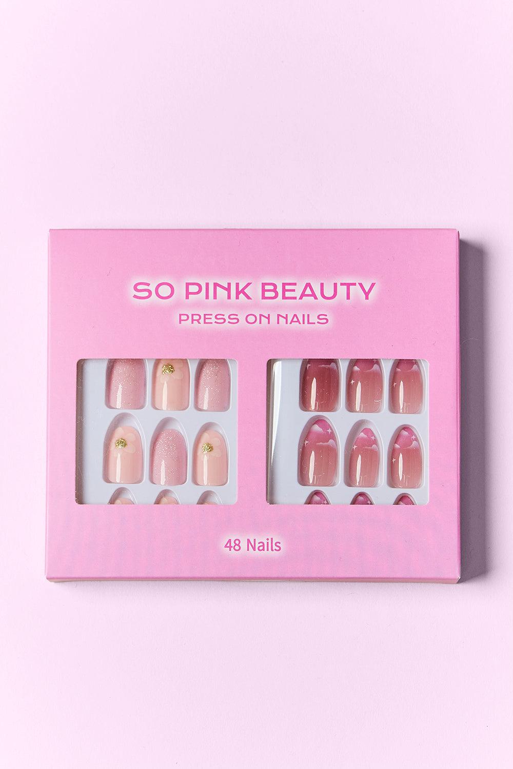 SO PINK BEAUTY Press On Nails 2 Packs Carauana Store