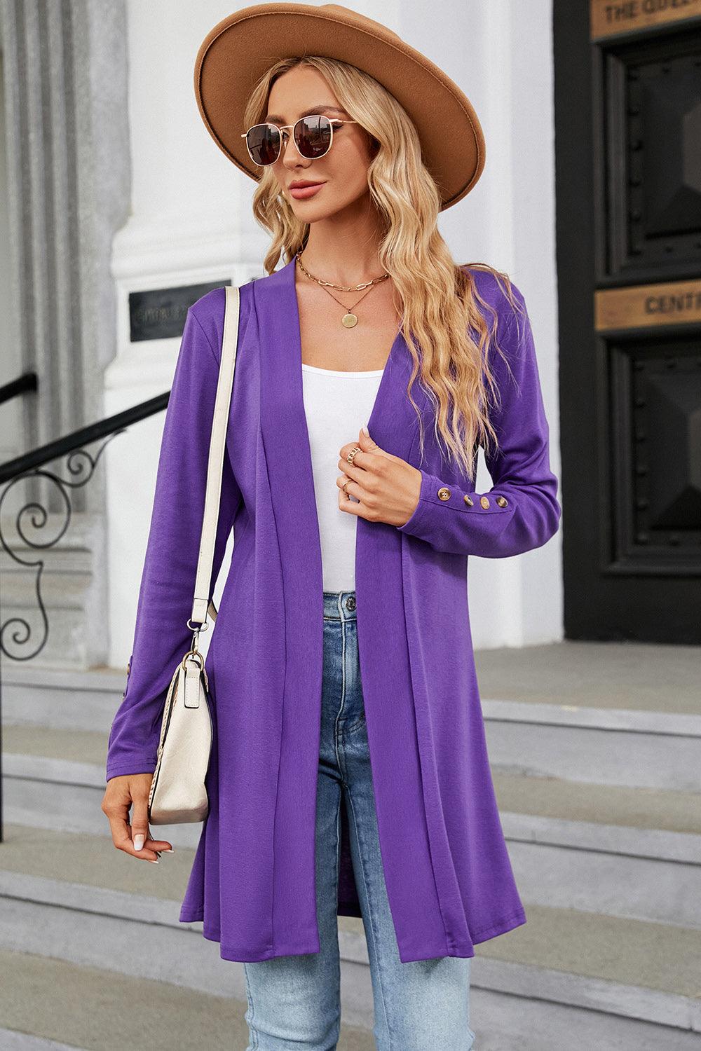 Open Front Long Sleeve Cardigan Carauana Store
