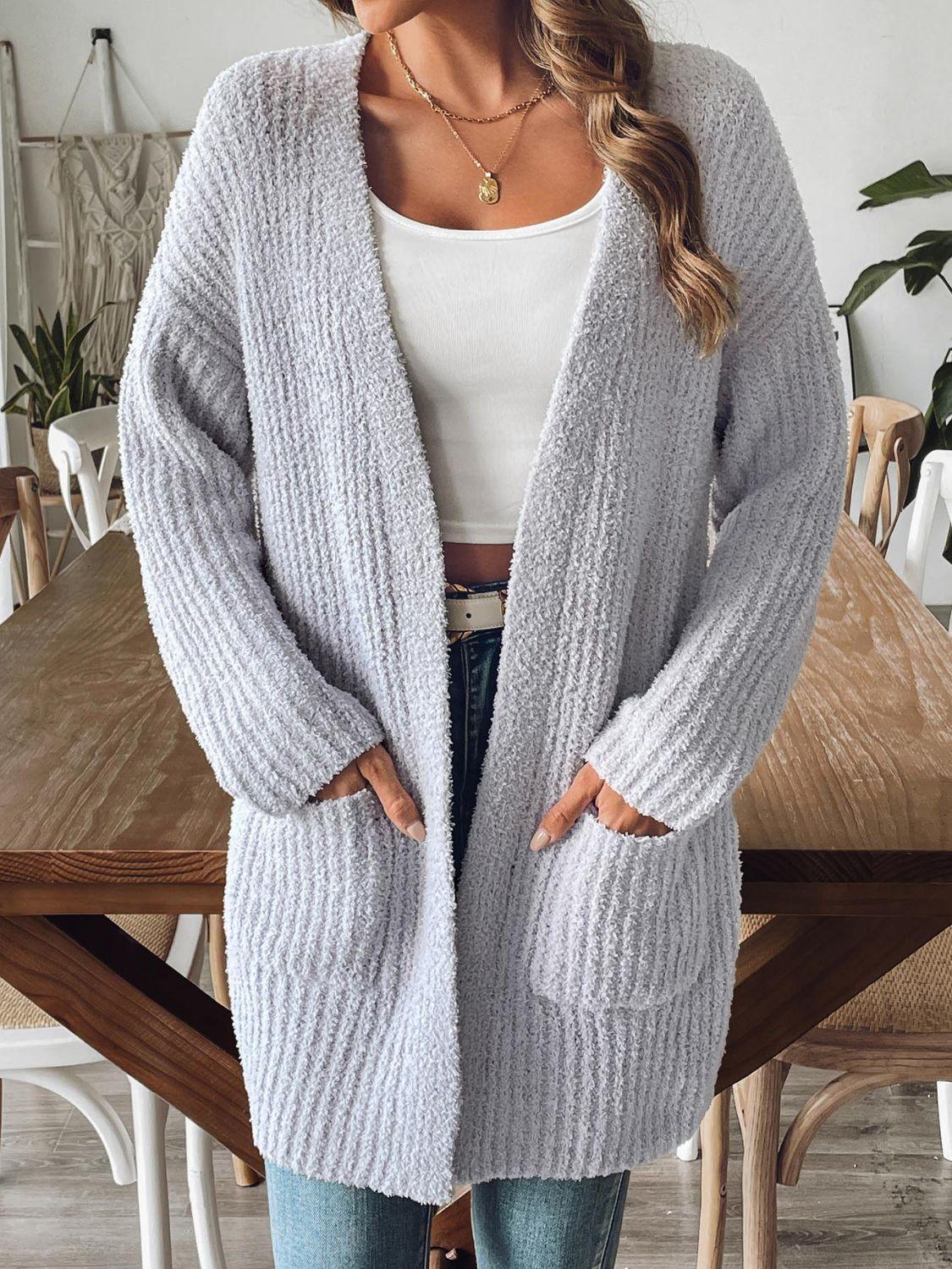 Open Front Long Sleeve Cardigan Carauana Store