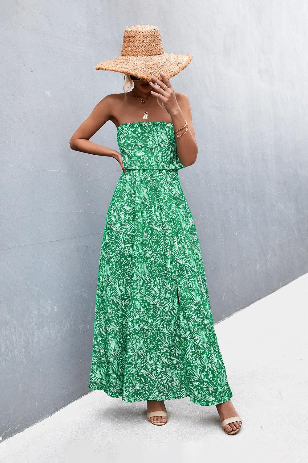 Strapless Split Maxi Dress Carauana Store