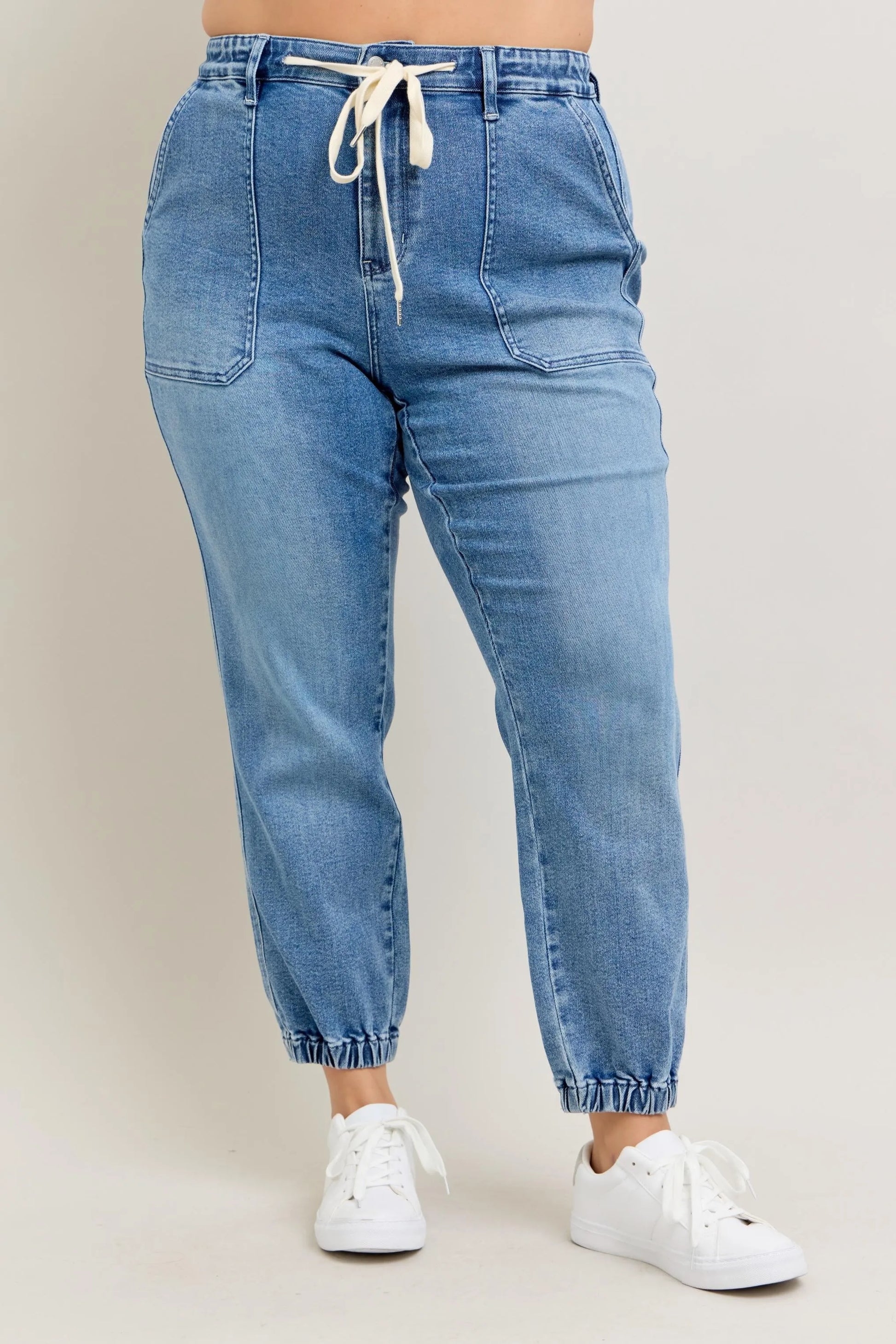 Judy Blue Full Size High Waist Denim Jogger Plus Size Carauana Store