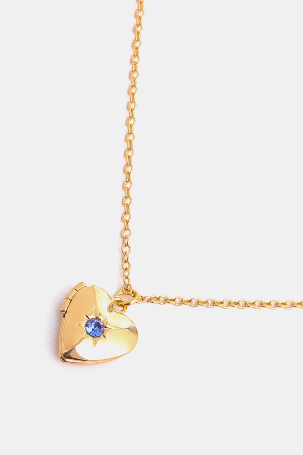 Zircon Heart Shape 14K Gold-Plated Pendant Necklace Carauana Store