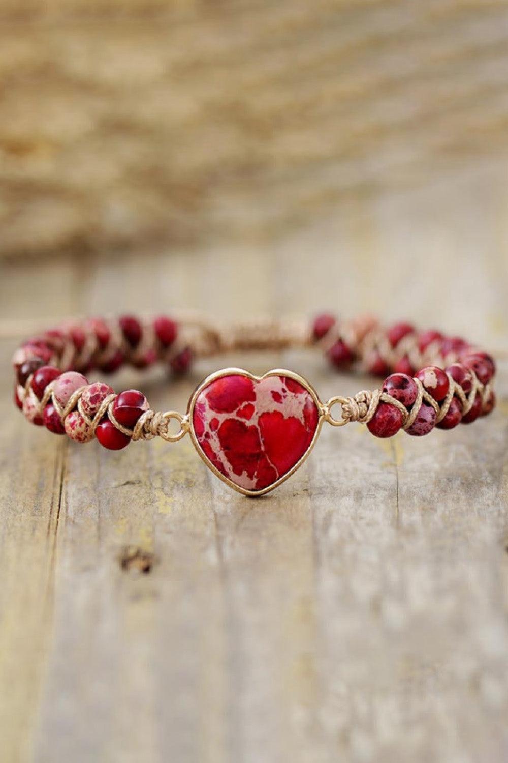 Handmade Heart Shape Natural Stone Bracelet Carauana Store