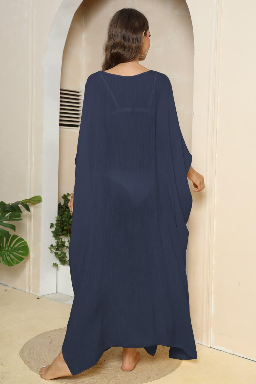 V-Neck Three-Quarter Sleeve Cover-Up Carauana Store