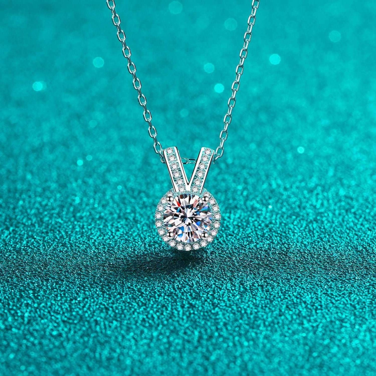 1 Carat Moissanite Rabbit Ears Shape Pendant Necklace Carauana Store