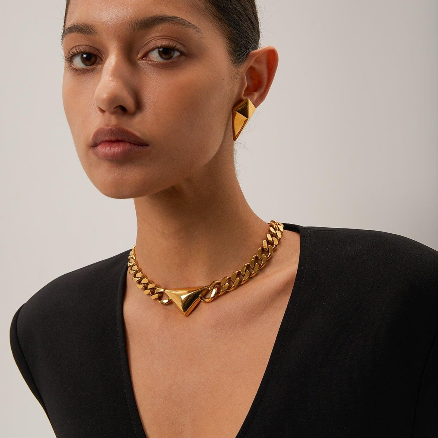 Stainless Steel 18K Gold-Plated Geometric Earrings Carauana Store