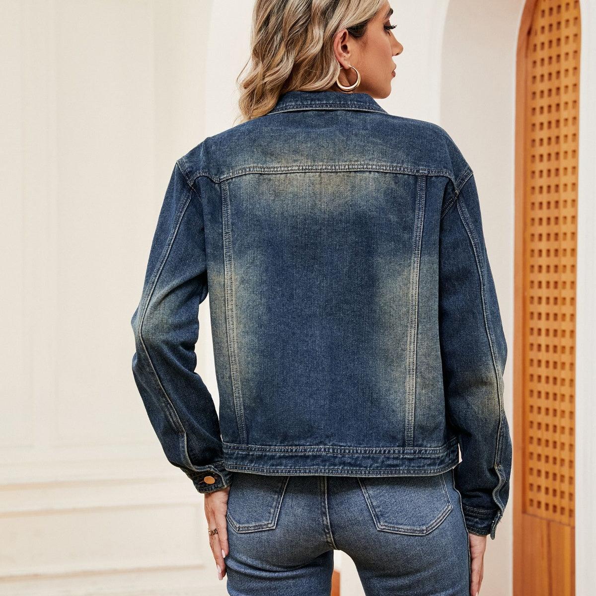Washed Denim Jacket Carauana Store