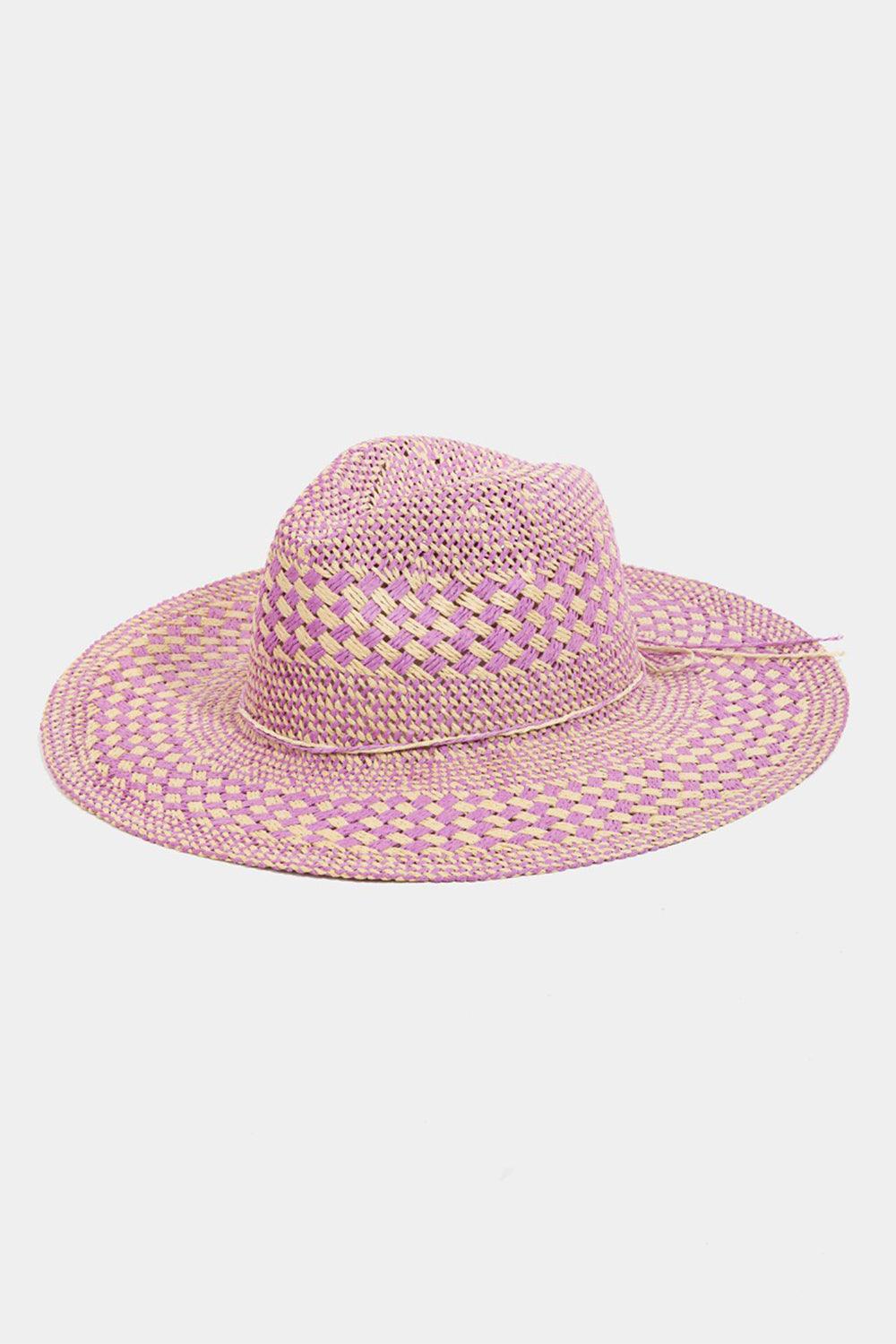 Fame Checkered Straw Weave Sun Hat Carauana Store