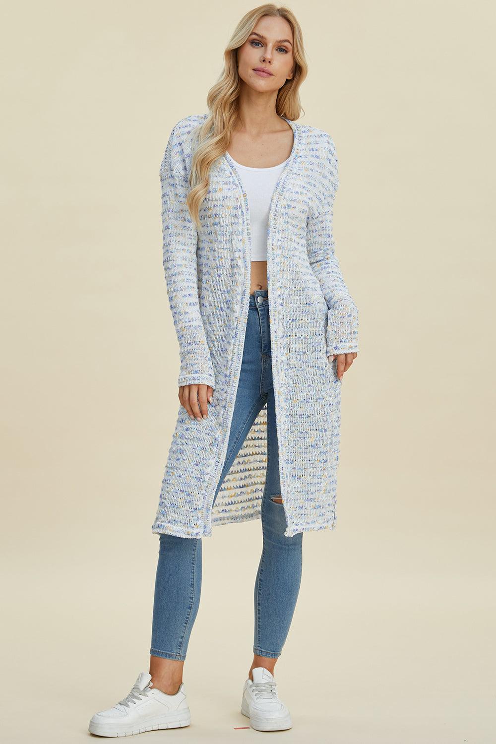 Double Take Full Size Open Front Longline Cardigan Carauana Store