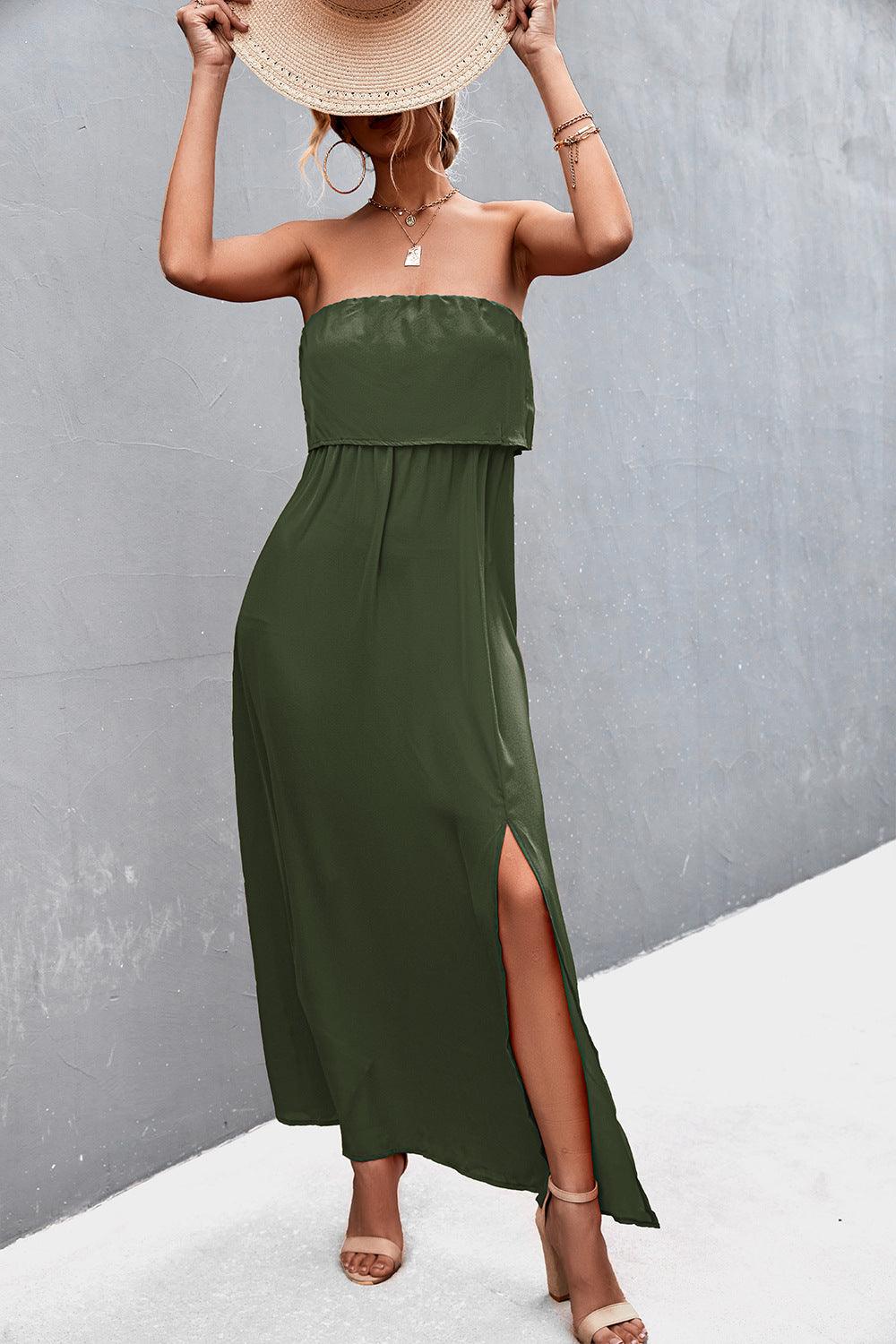 Strapless Split Maxi Dress Carauana Store