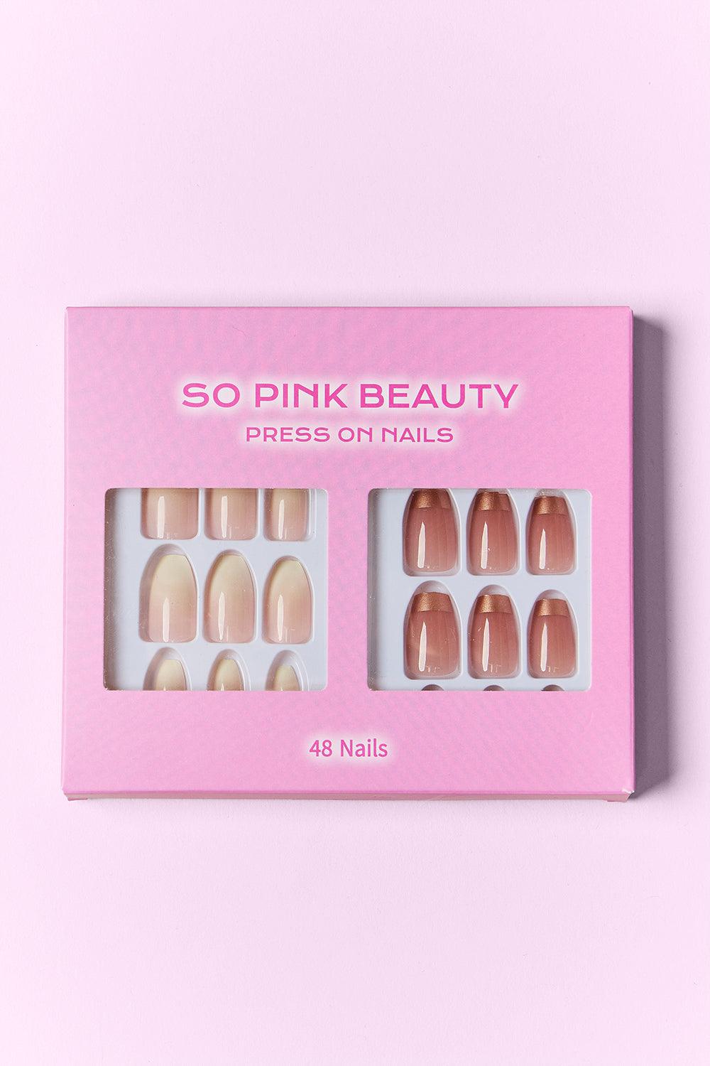SO PINK BEAUTY Press On Nails 2 Packs Carauana Store