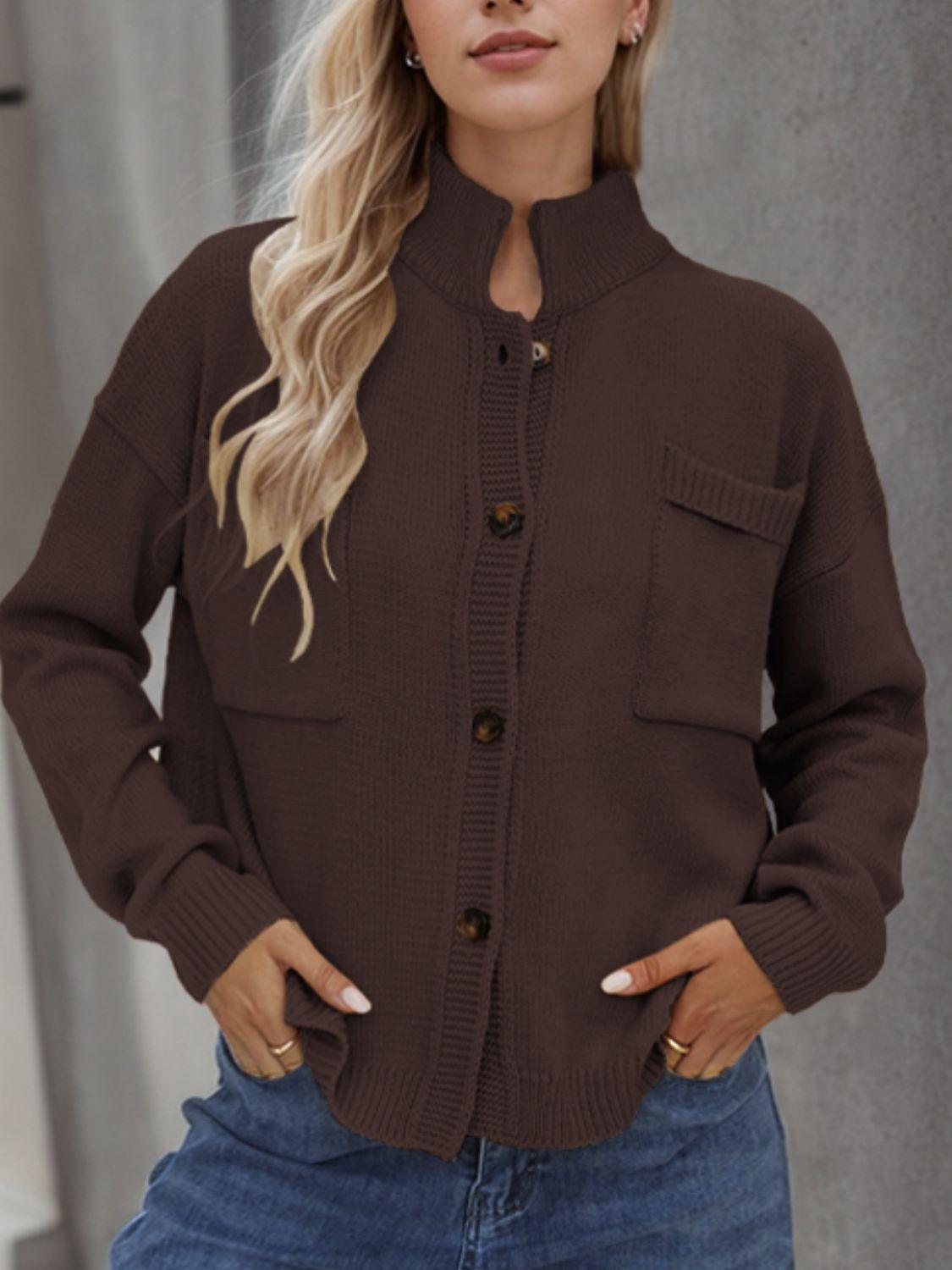 Button Up Long Sleeve Cardigan Carauana Store