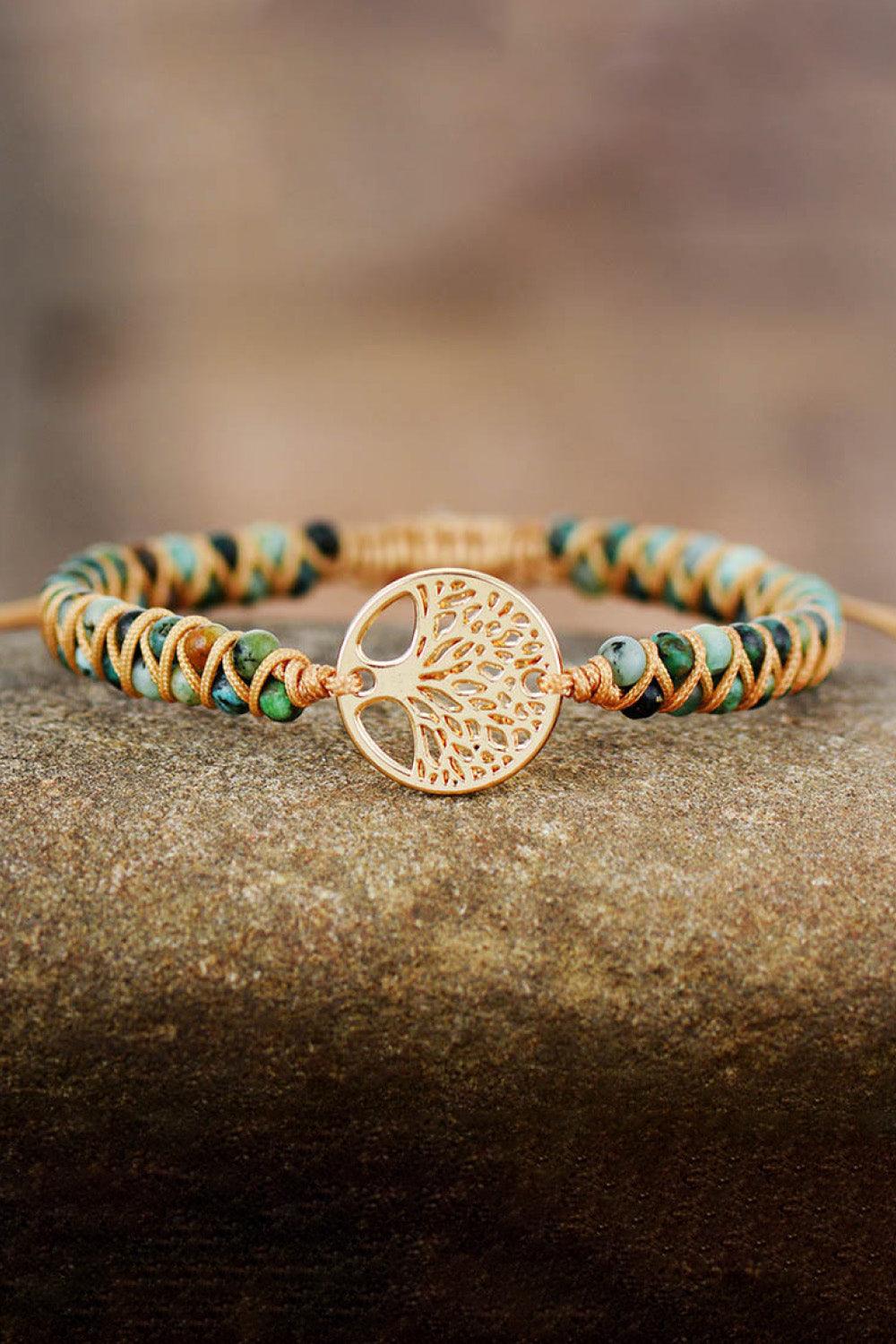 Handmade Tree Shape Beaded Copper Bracelet Carauana Store