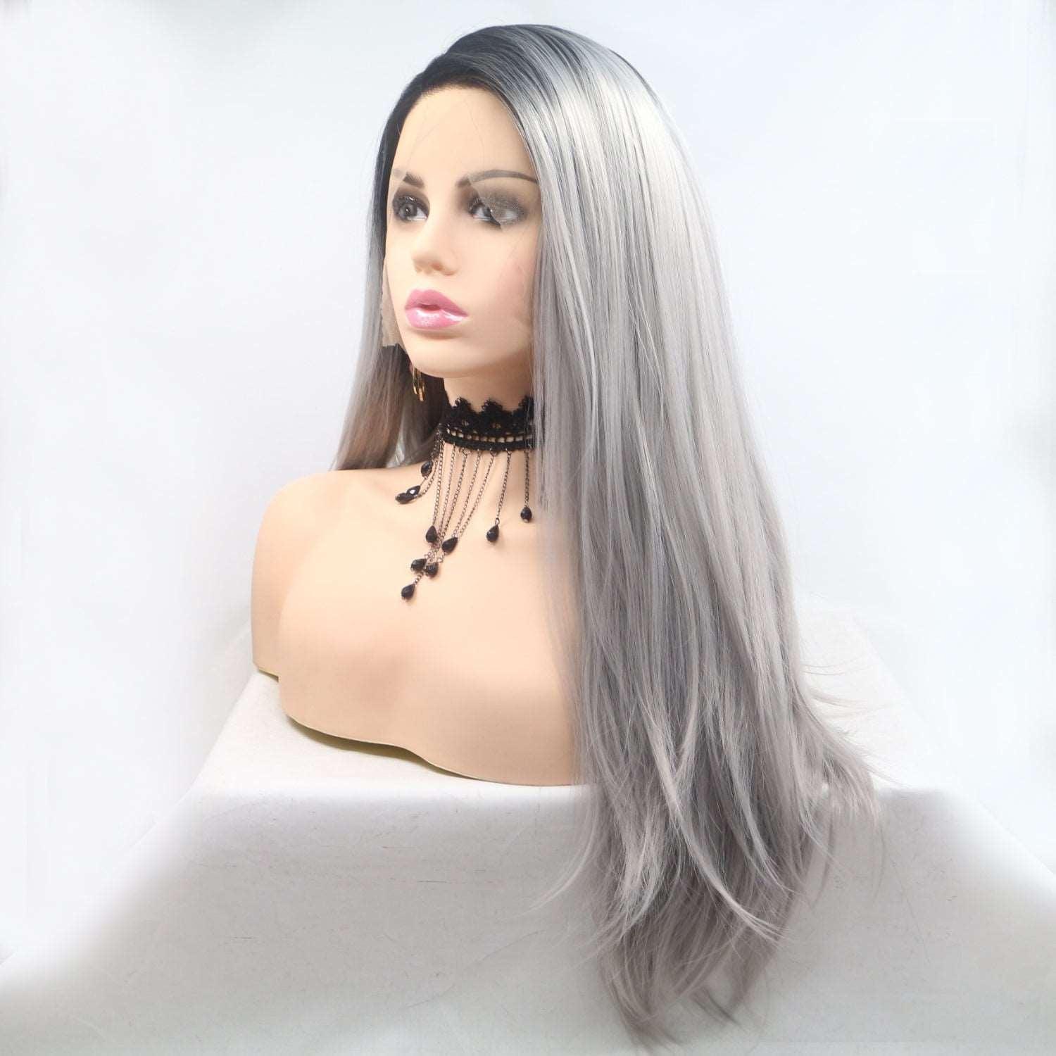 13*3" Lace Front Wigs Synthetic Long Straight 24" 130% Density Carauana Store