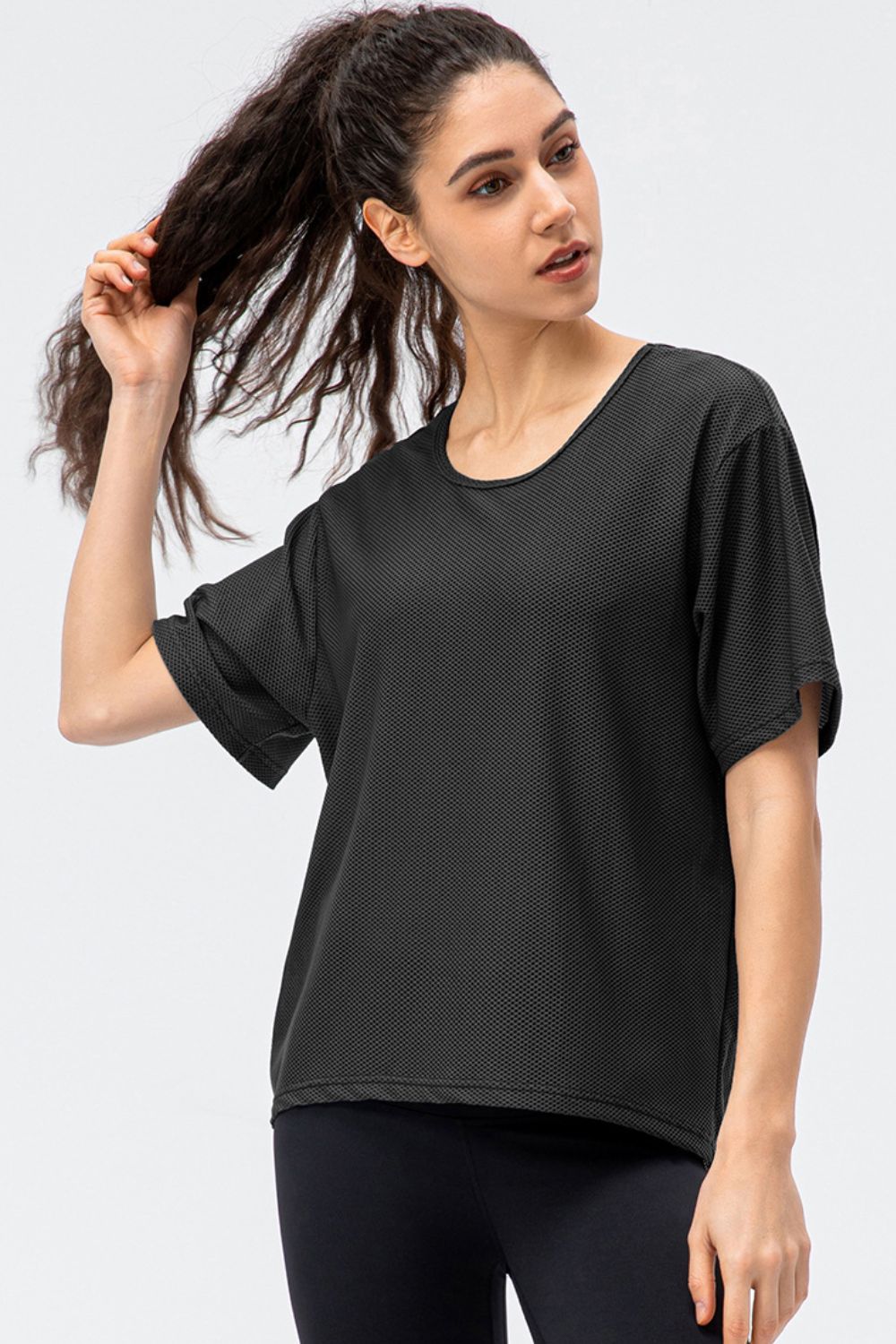 Round Neck Short Sleeve Active Tee Carauana Store