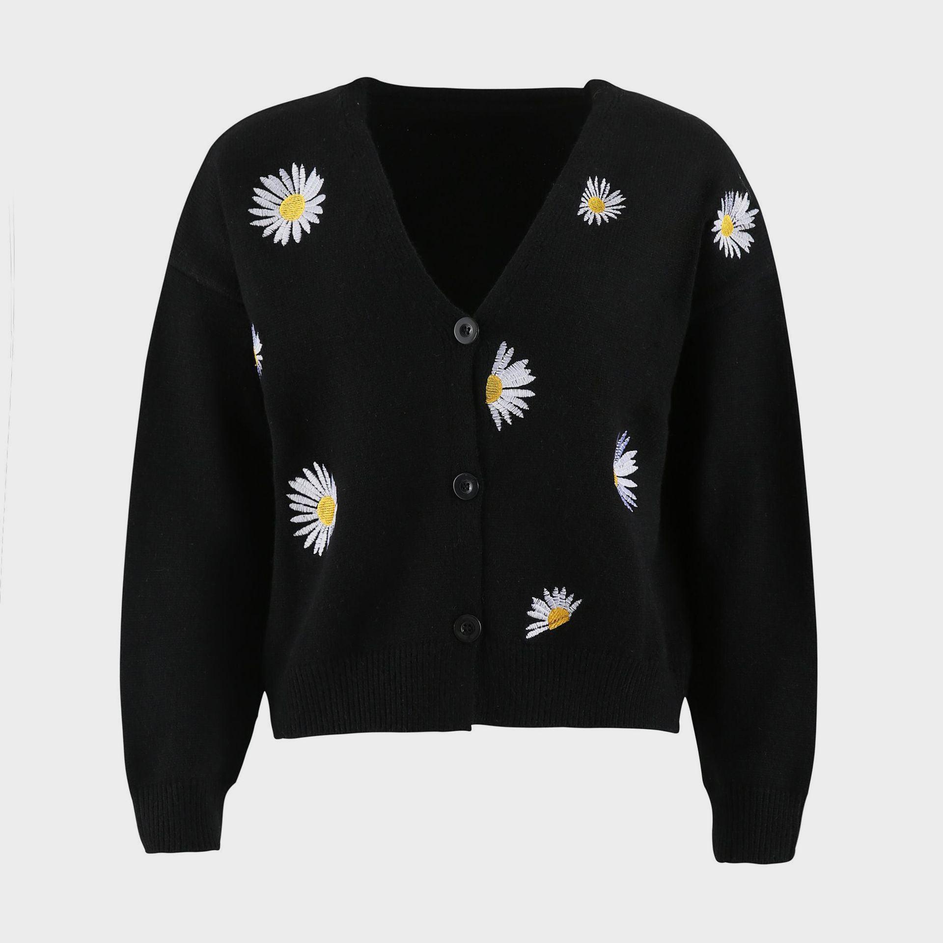 Flower Button Front Dropped Shoulder Cardigan Carauana Store